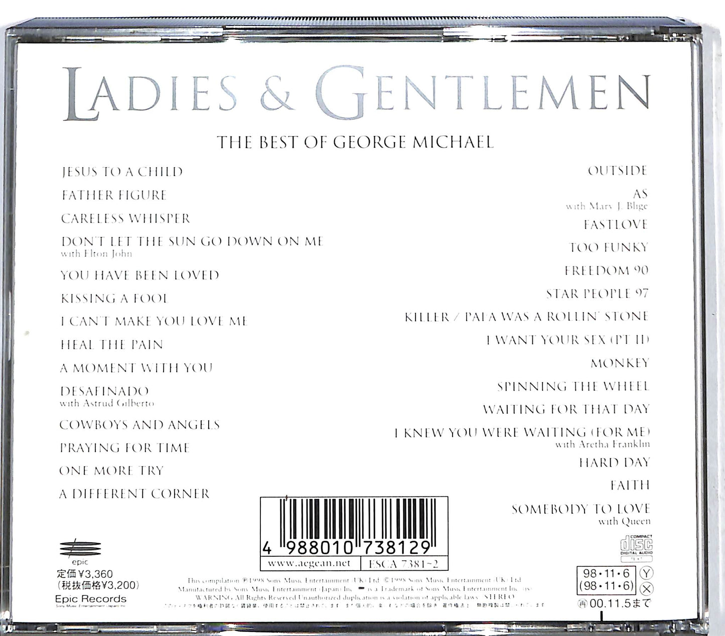 EBOND George Michael - Ladies & Gentlemen (Japan) CD CD128004