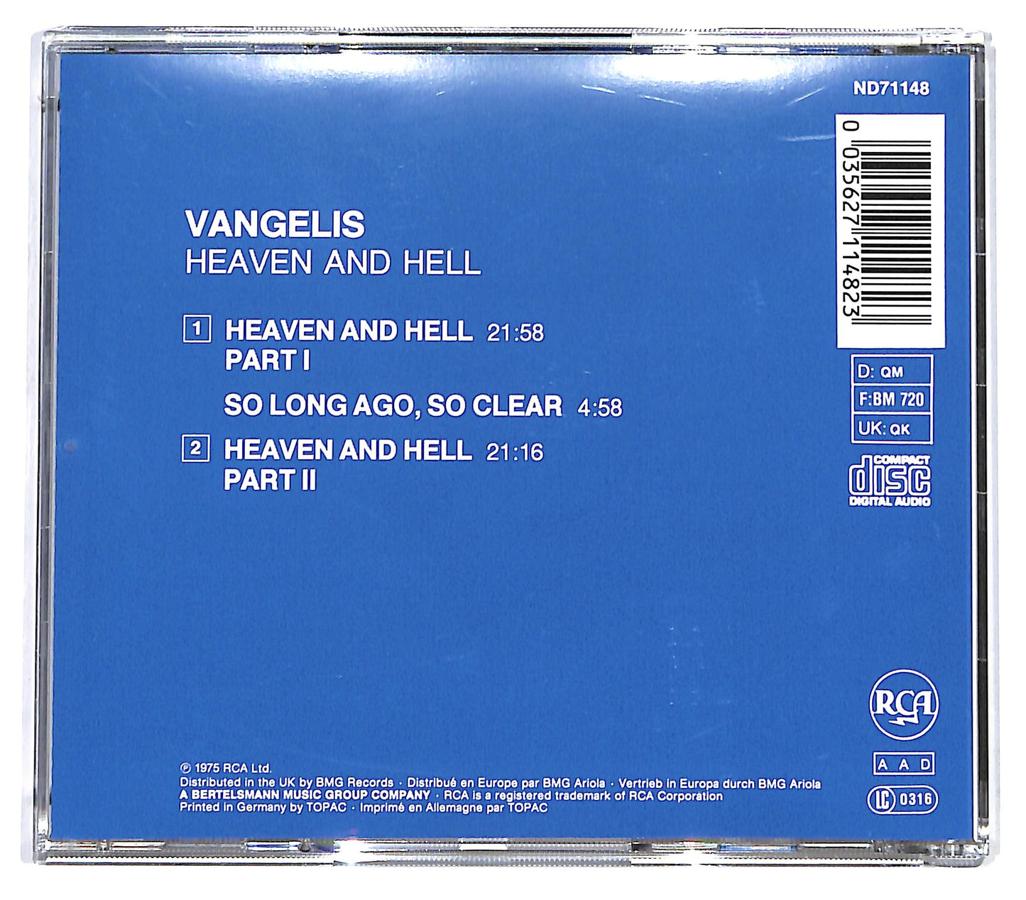EBOND Vangelis - Heaven And Hell CD CD128355