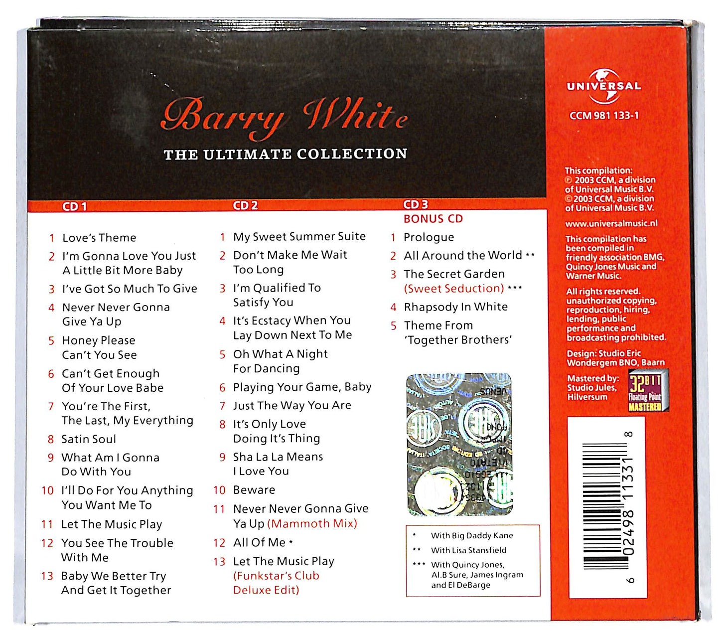EBOND Barry White - The Ultimate Collection DIGIPACK CD CD128530