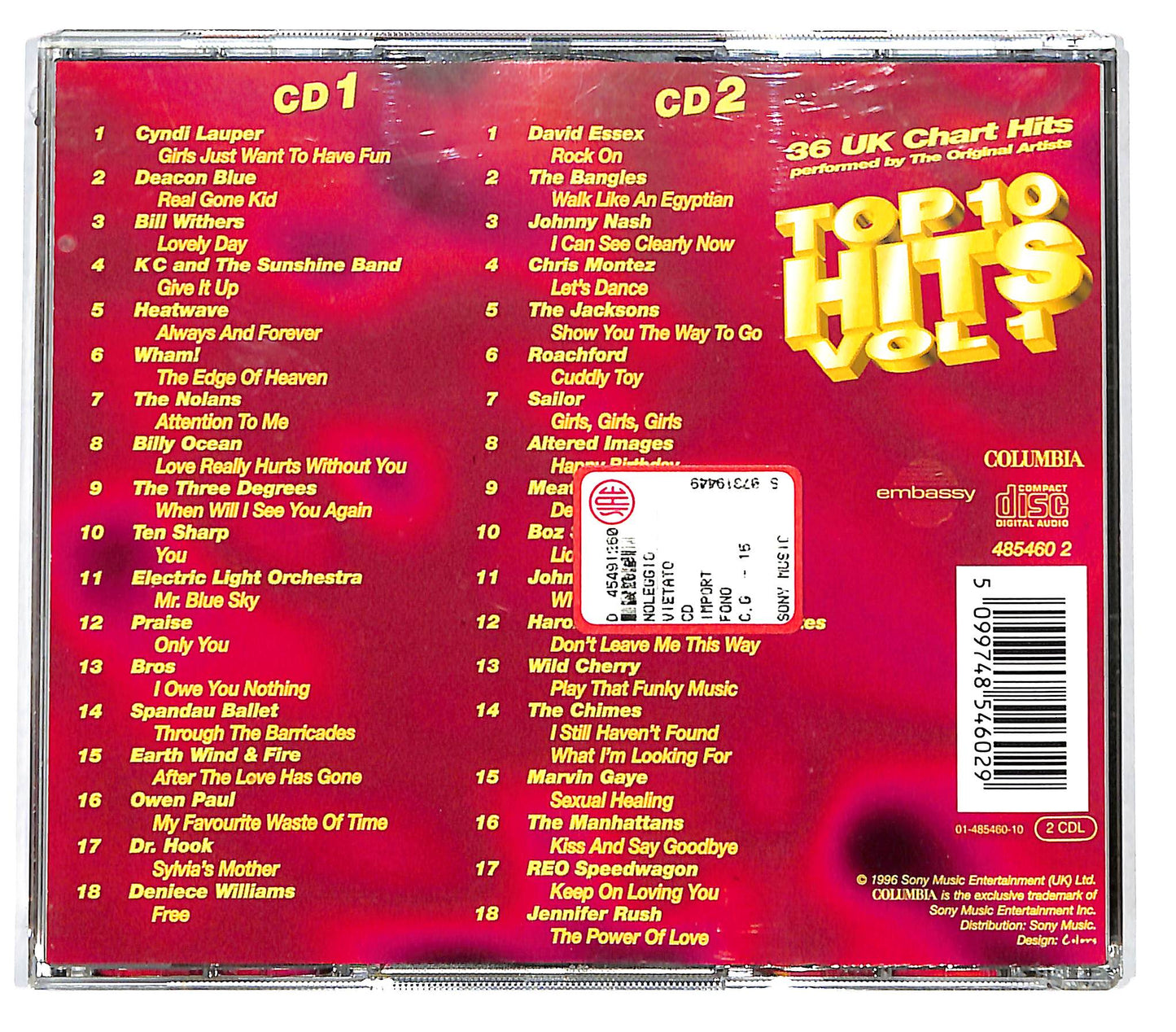 EBOND Various - Top 10 Hits Vol. 1 (36 UK Chart Hits) CD CD128660