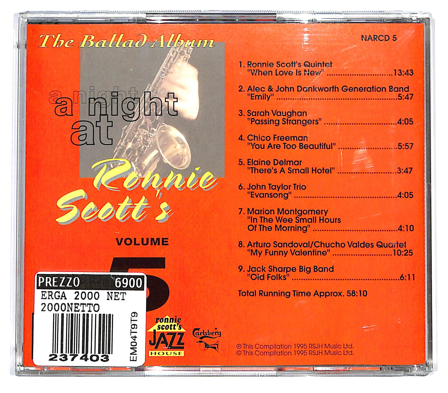 EBOND A Night At Ronnie Scott's Volume 5 - The Ballad Album CD CD128762