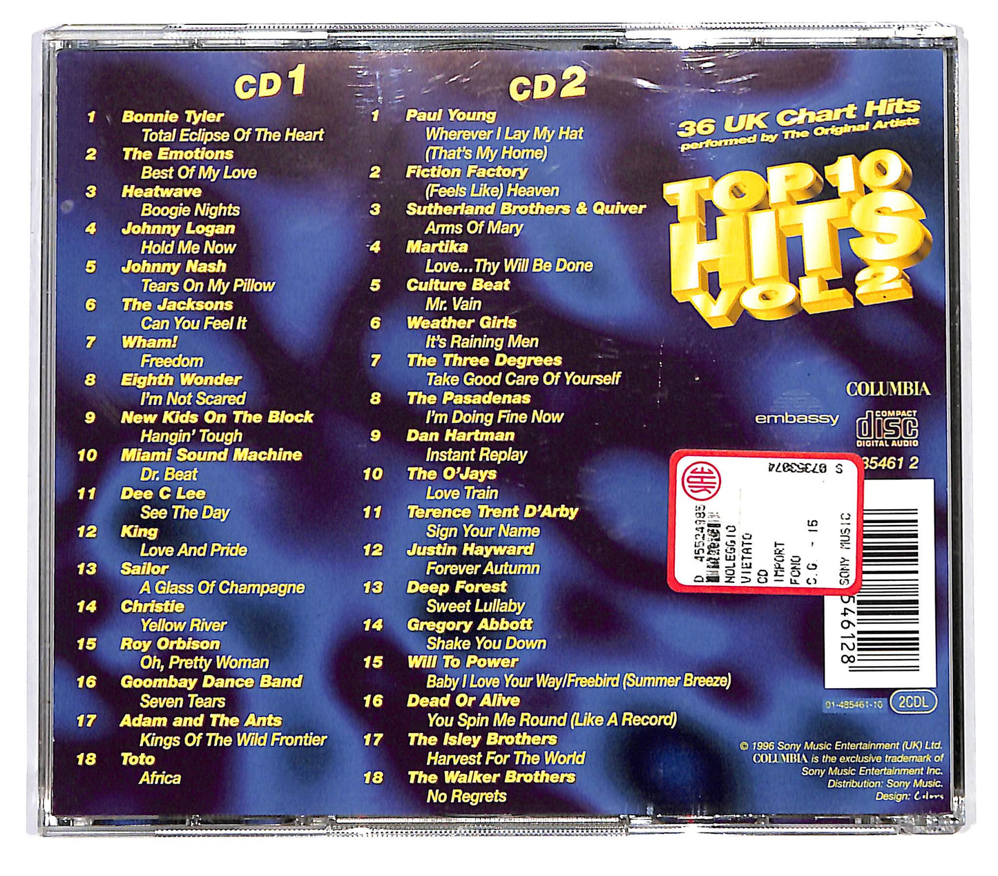 EBOND Various - Top 10 Hits Vol. 2 (36 UK Chart Hits) CD CD128825
