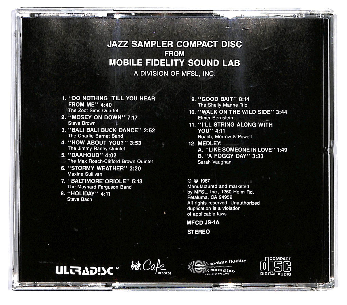 EBOND Jazz Sampler Compact Disc From Mobile Fidelity Sound Lab CD CD129141