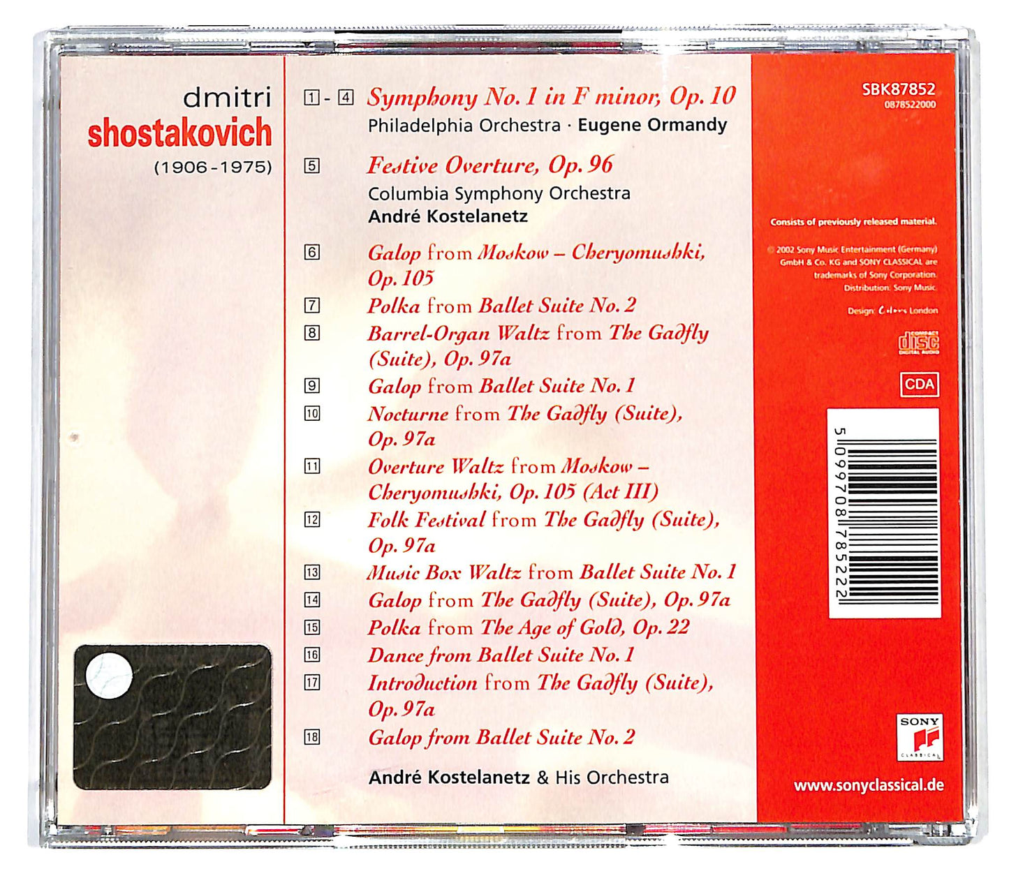 EBOND Shostakovich - Symphony No.1, Festive Overture Op.96 CD CD129221