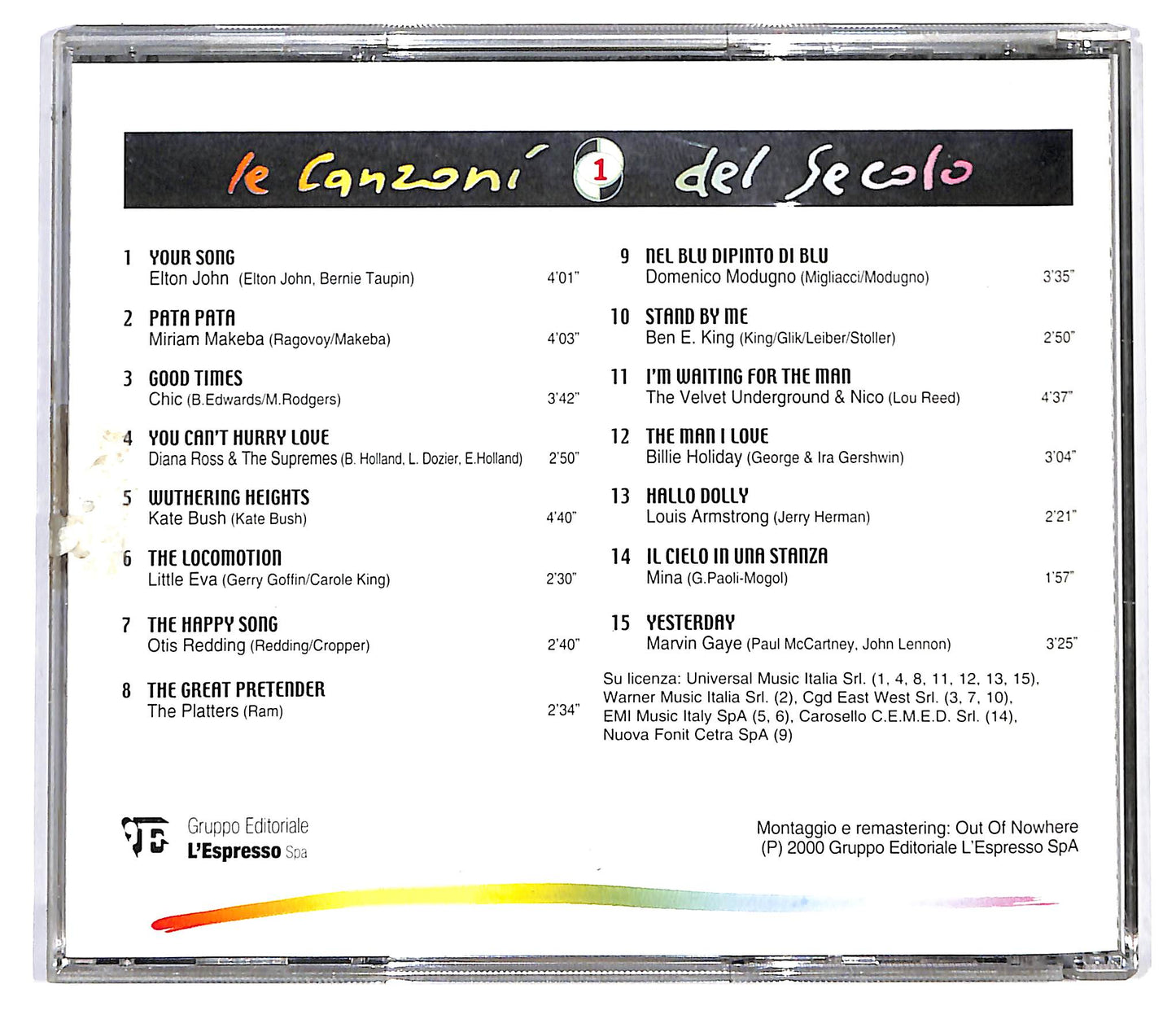 EBOND Various - Le Canzoni Del Secolo - 1 EDITORIALE CD CD129325