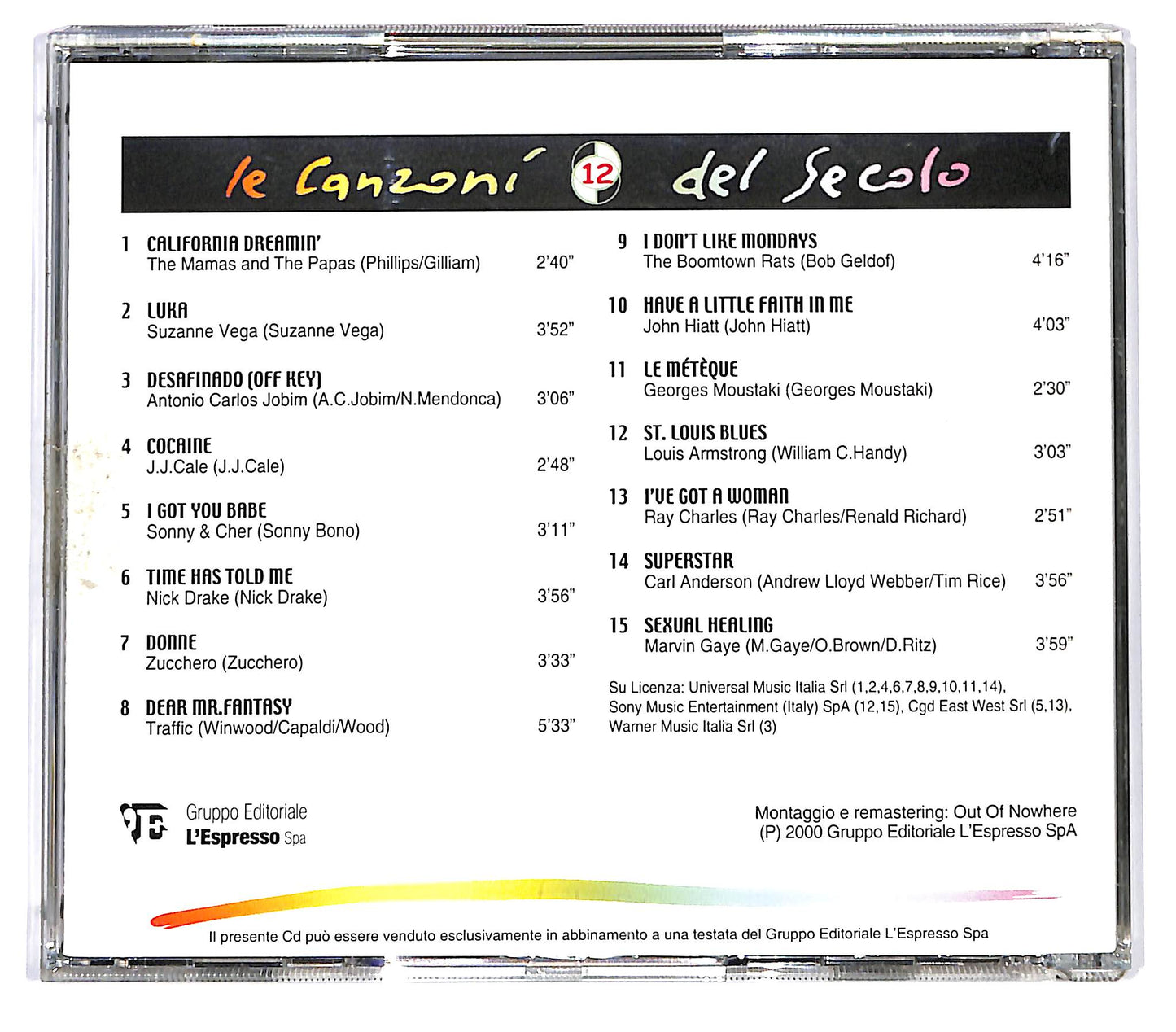 EBOND Various - Le Canzoni Del Secolo - 12 EDITORIALE CD CD129326