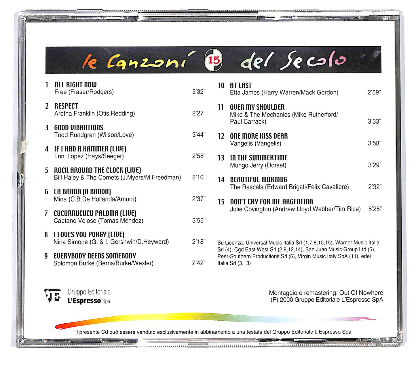 EBOND Various - Le Canzoni Del Secolo 15 EDITORIALE CD CD129332