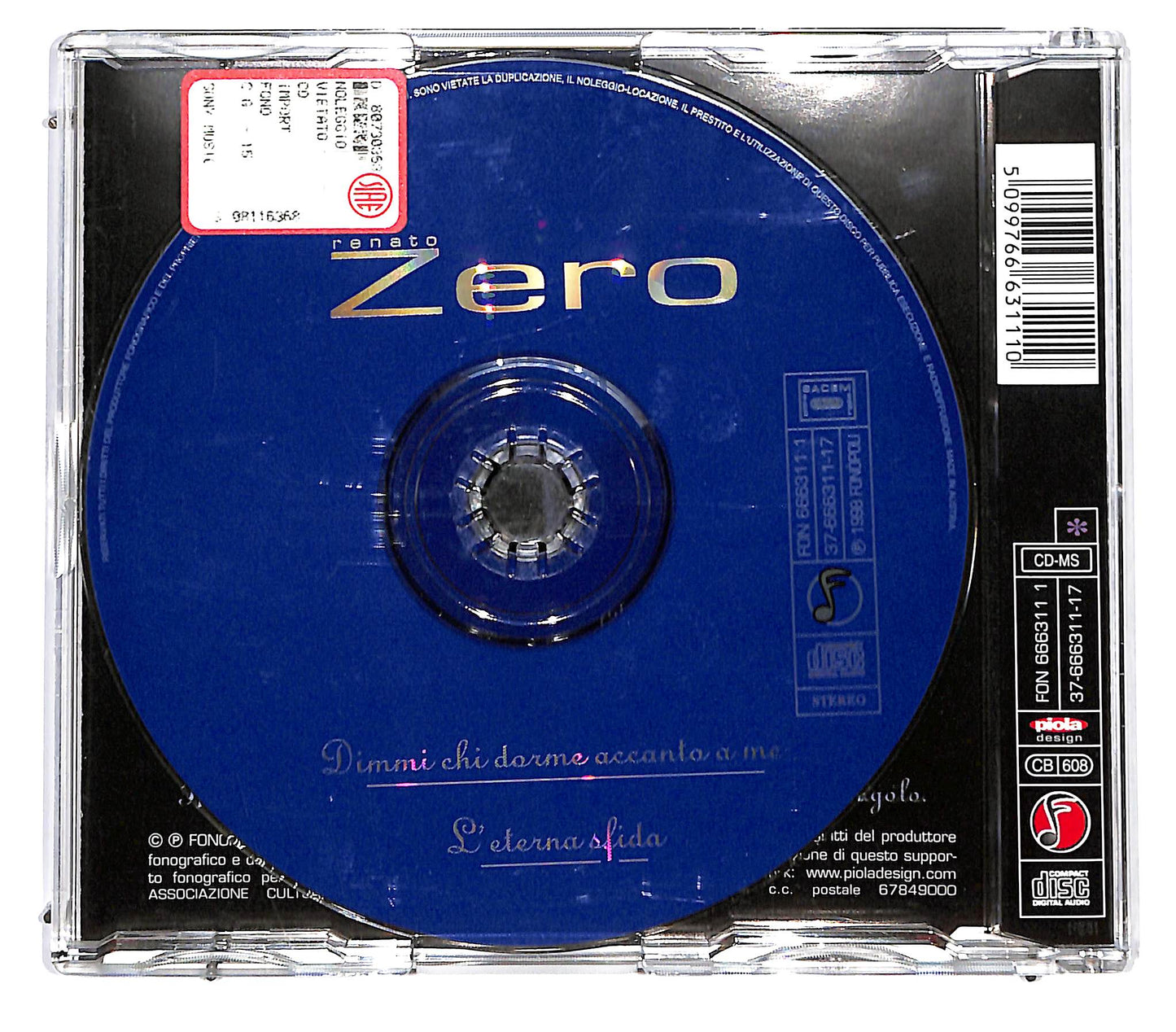 EBOND Renato Zero - Dimmi Chi Dorme Accanto A Me / L'Eterna Sfida CD CD129458