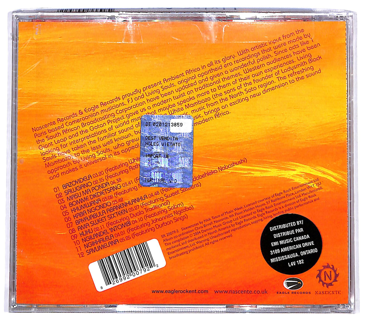 EBOND FJ (11) & Living Souls (2) - Ambient Africa CD CD129515