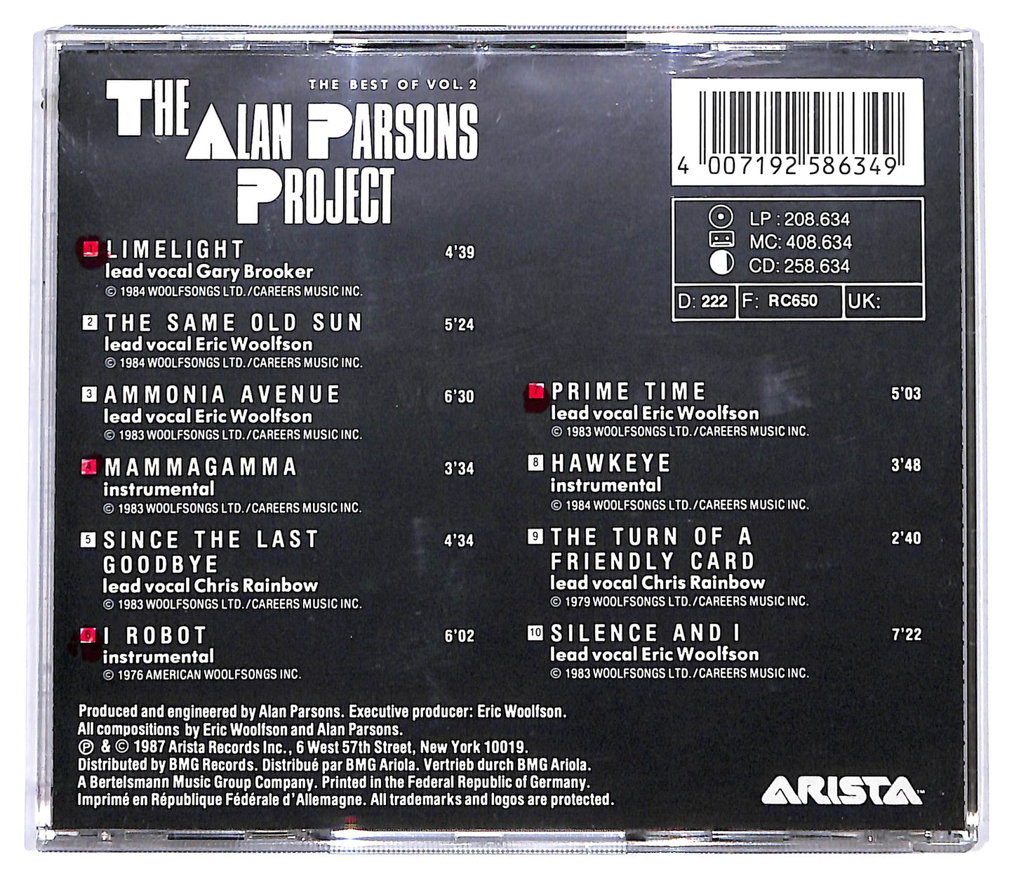 EBOND The Alan Parsons Project - Limelight (The Best Of Vol. 2) CD CD129521