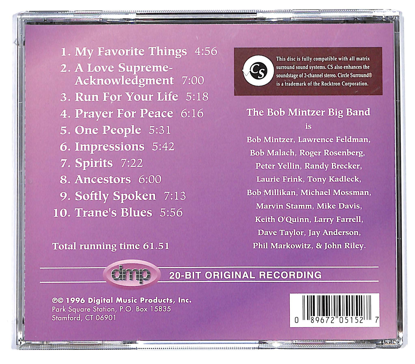 EBOND Bob Mintzer - Big Band Trane CD CD130036