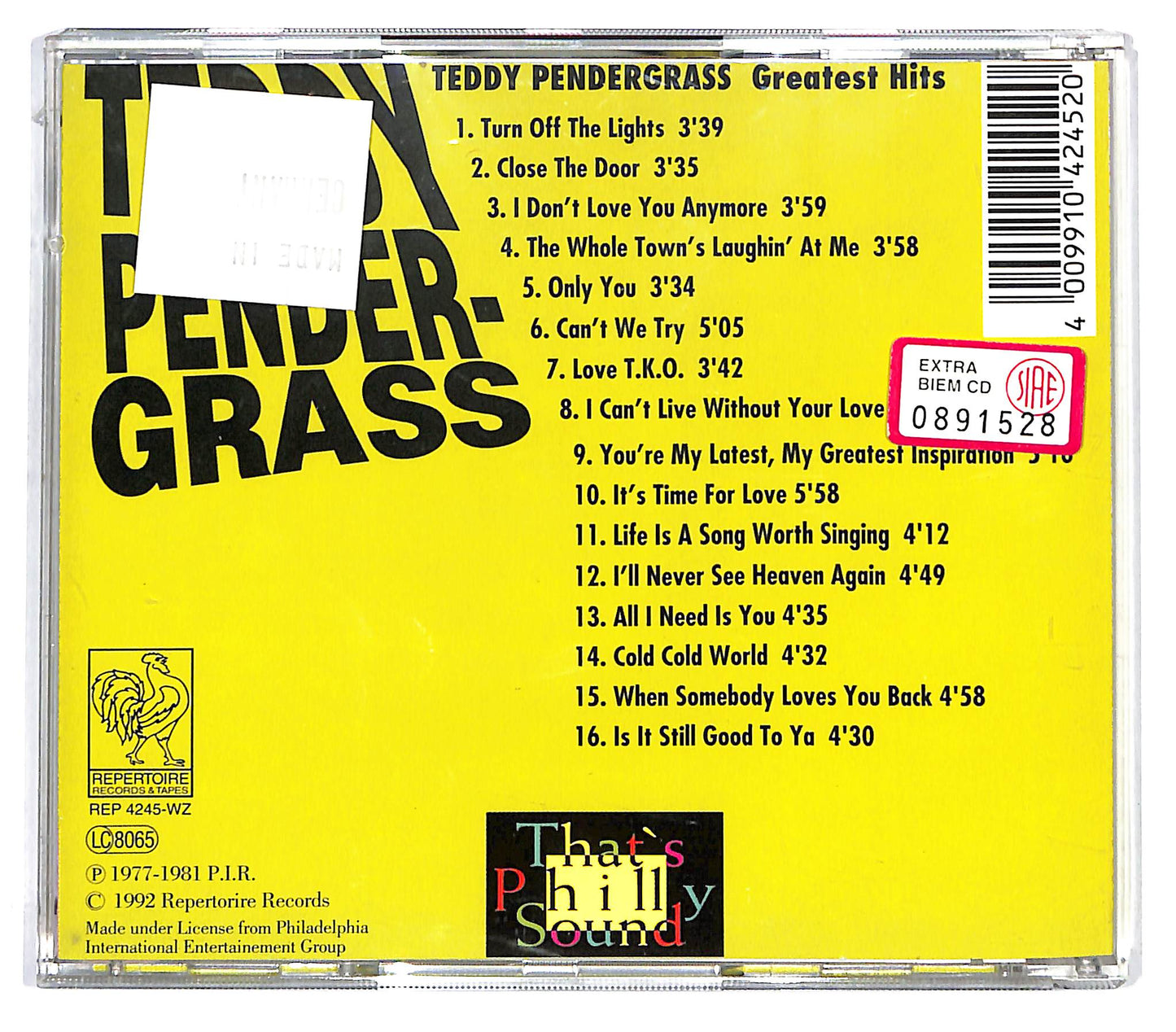 EBOND Teddy Pendergrass - Greatest Hits CD CD130156