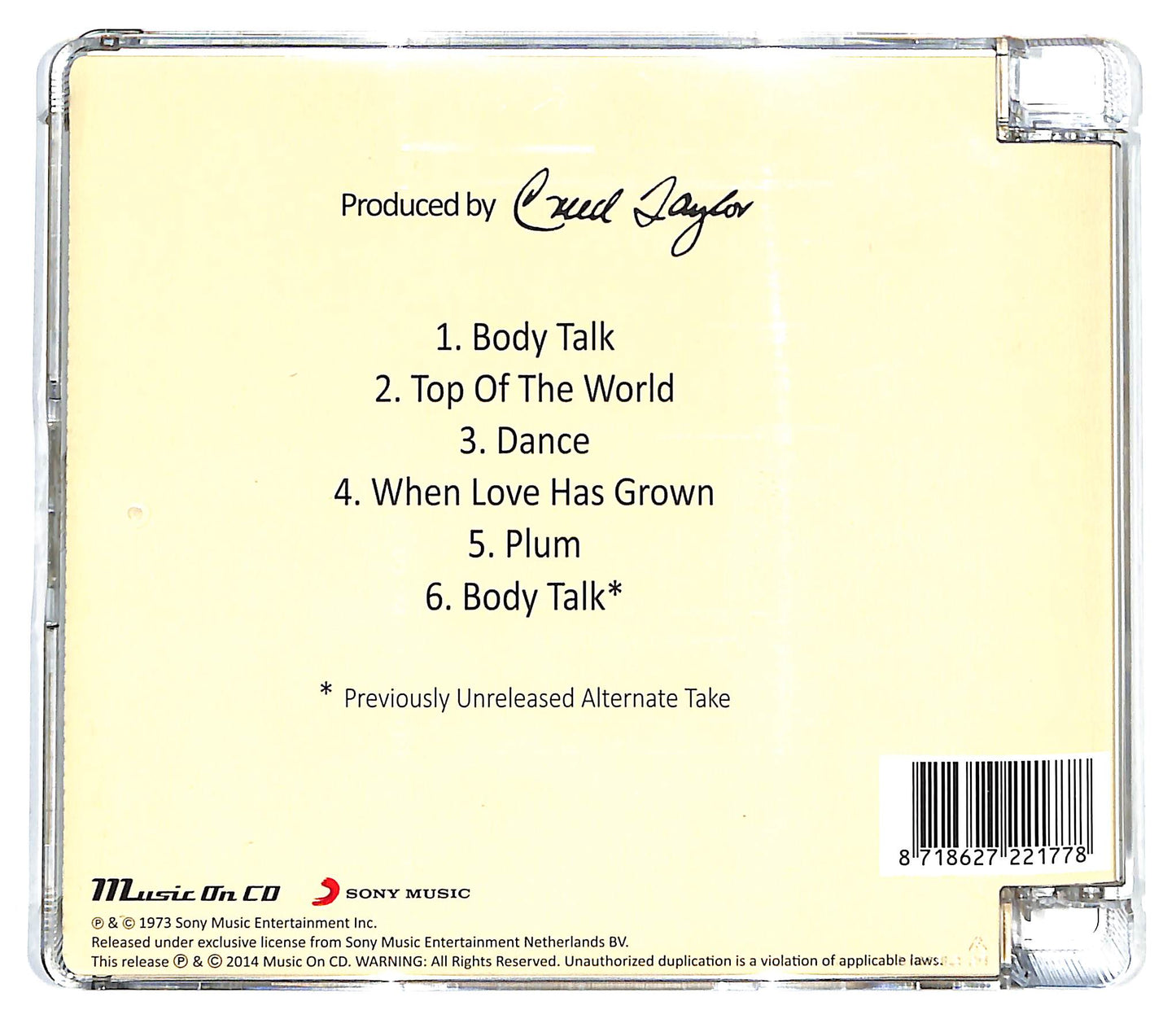 EBOND George Benson - Body Talk SJB CD CD130224