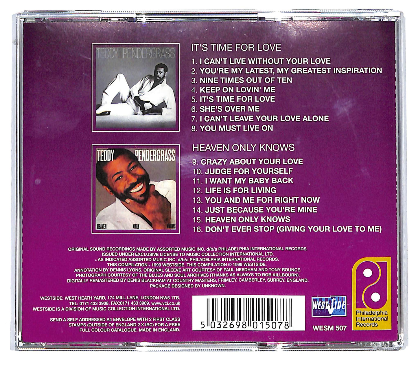EBOND Teddy Pendergrass - It's Time For Love / Heaven Only Knows CD CD130237