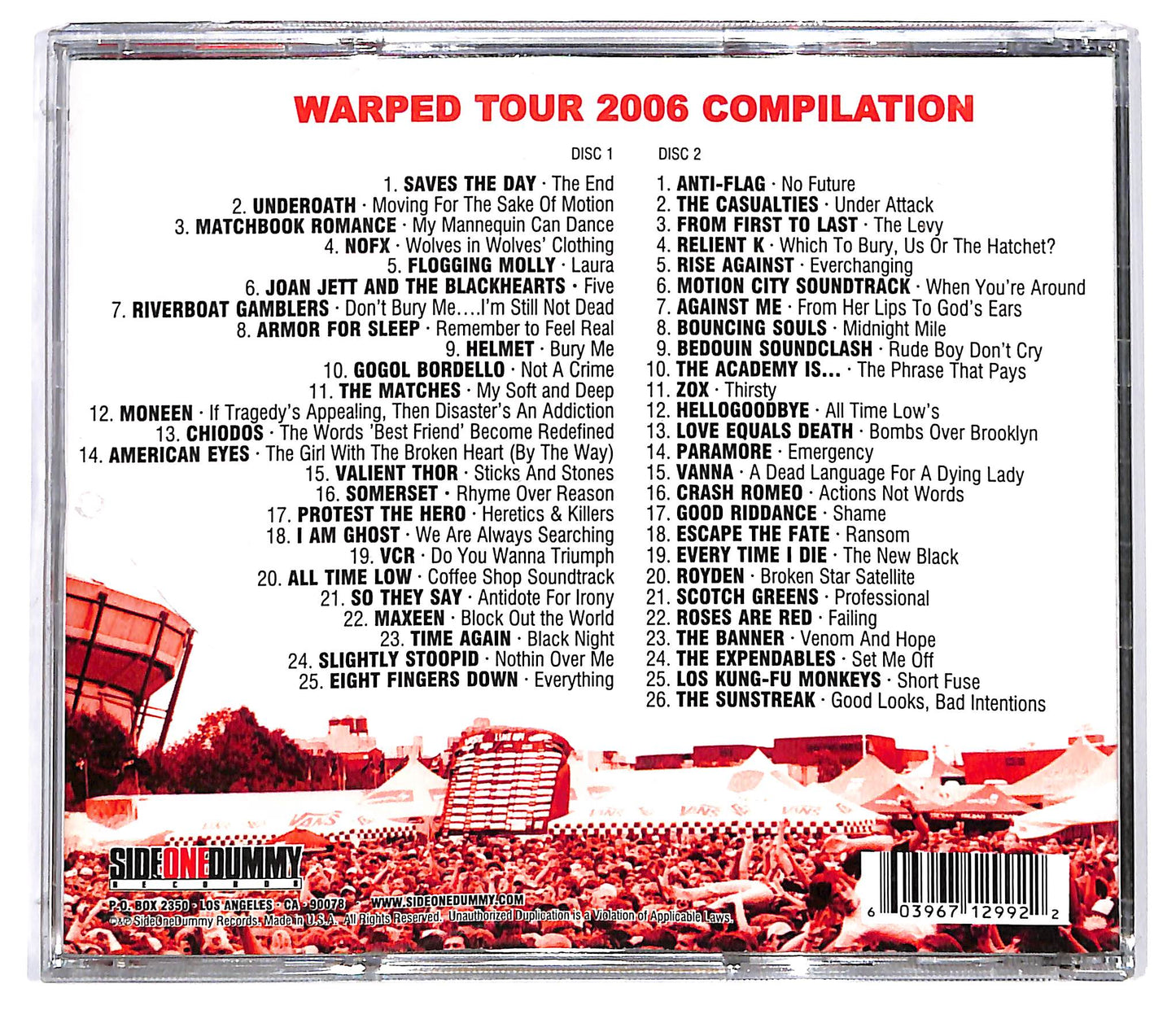 EBOND Various - Vans Warped Tour '06 (2006 Tour Compilation) CD CD130329