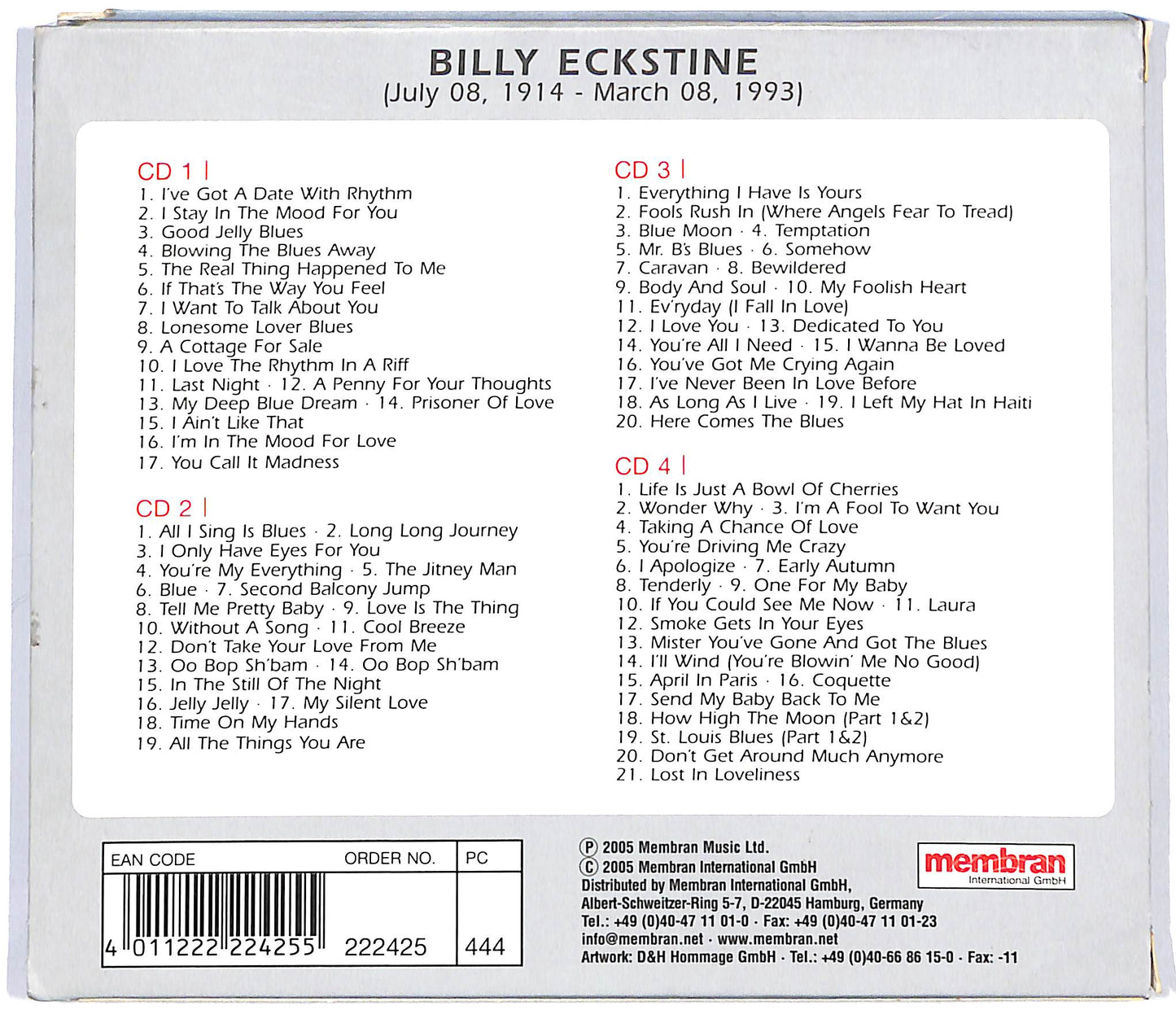 EBOND Billy Eckstine - I Ain't Like That CD CD130455