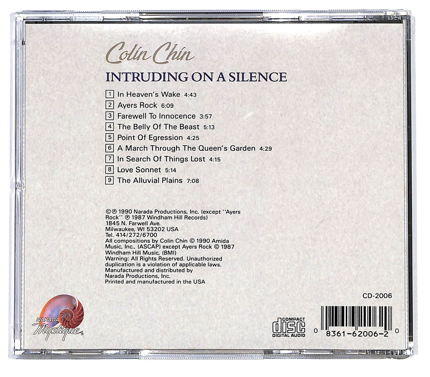 EBOND Colin Chin - Intruding On A Silence CD CD130513