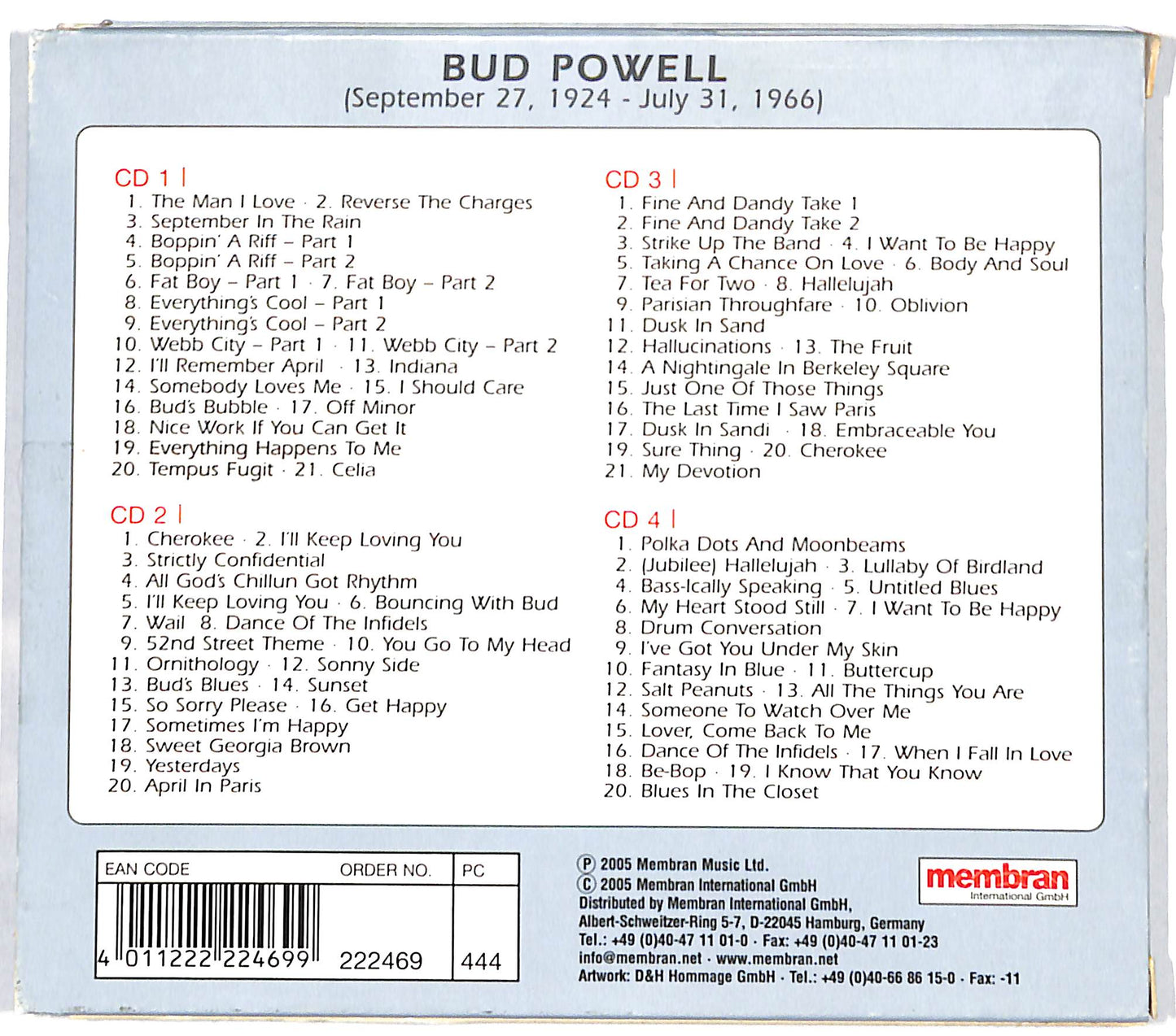 EBOND Bud Powell - Budd's Bubble CD CD130656
