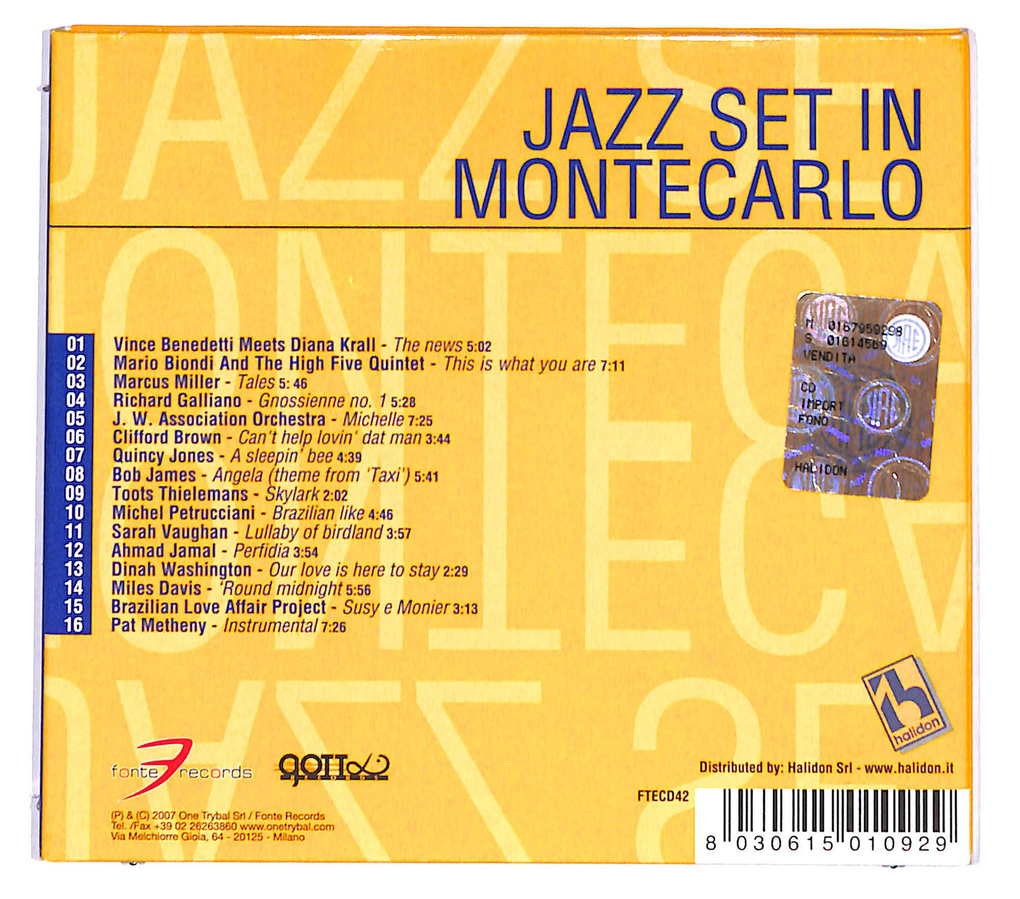 EBOND Various - Jazz Set In Montecarlo CD CD130658