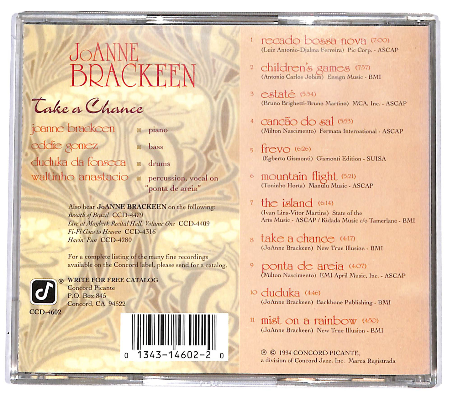 EBOND Joanne Brackeen - Take A Chance CD CD130710