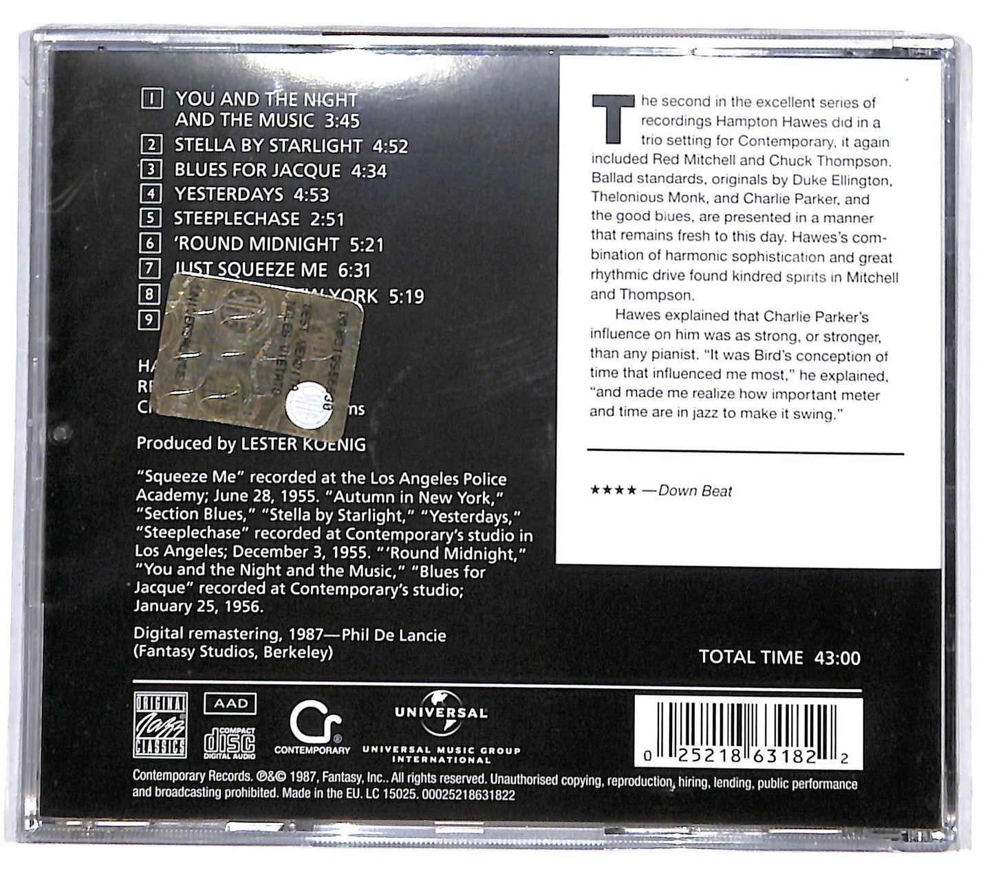 EBOND Hampton Hawes - This Is Hampton Hawes Vol. 2: The Trio CD CD130721
