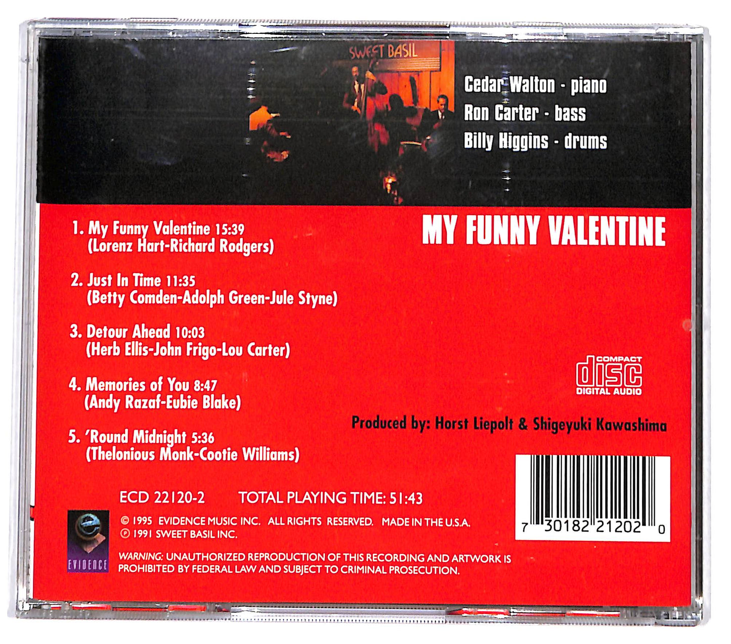 EBOND Cedar Walton Ron Carter Sweet Basil Trio - My Funny Valentine CD CD130746