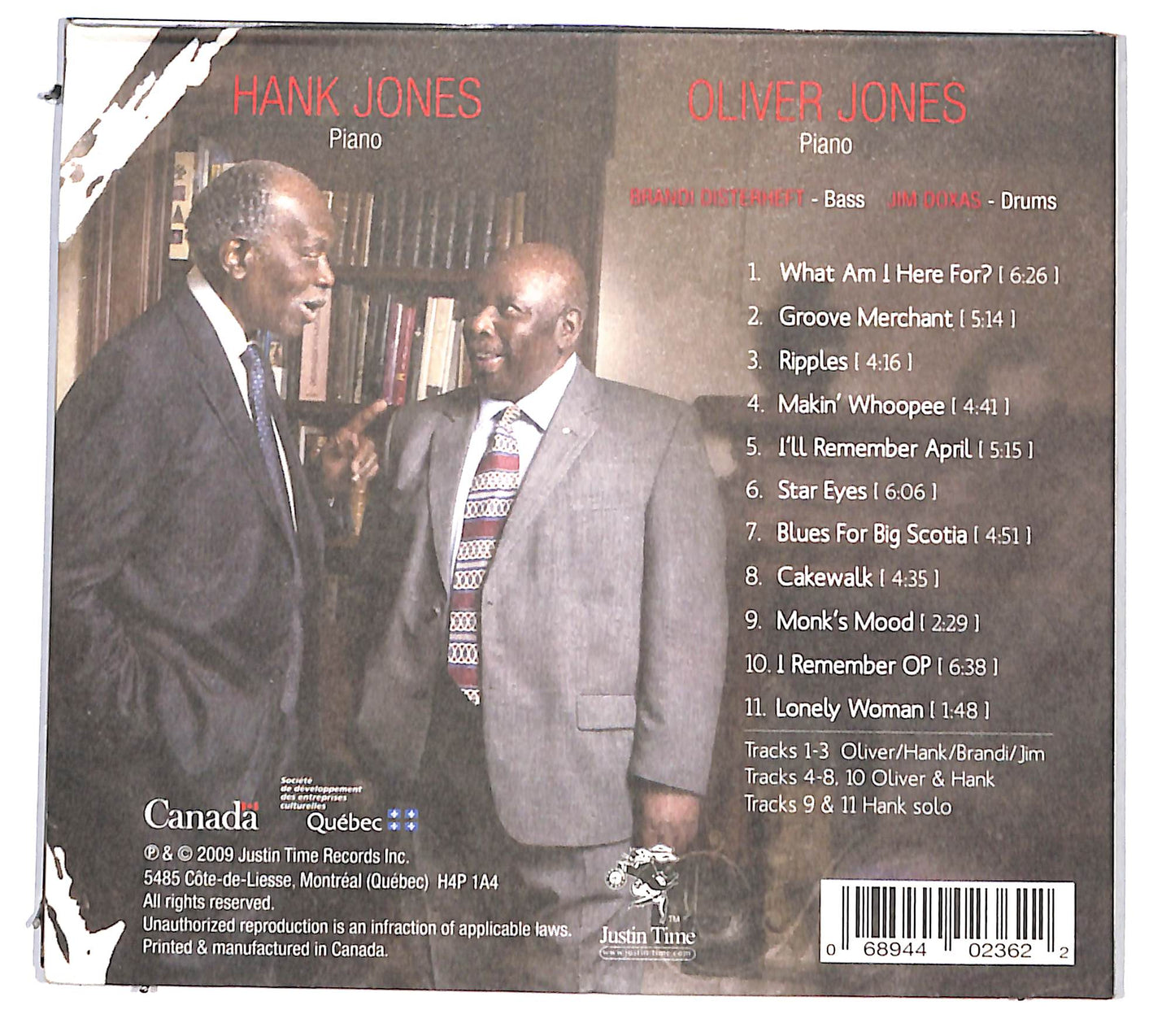 EBOND Oliver Jones Hank Jones - Pleased To Meet You DIGIPACK CD CD130804