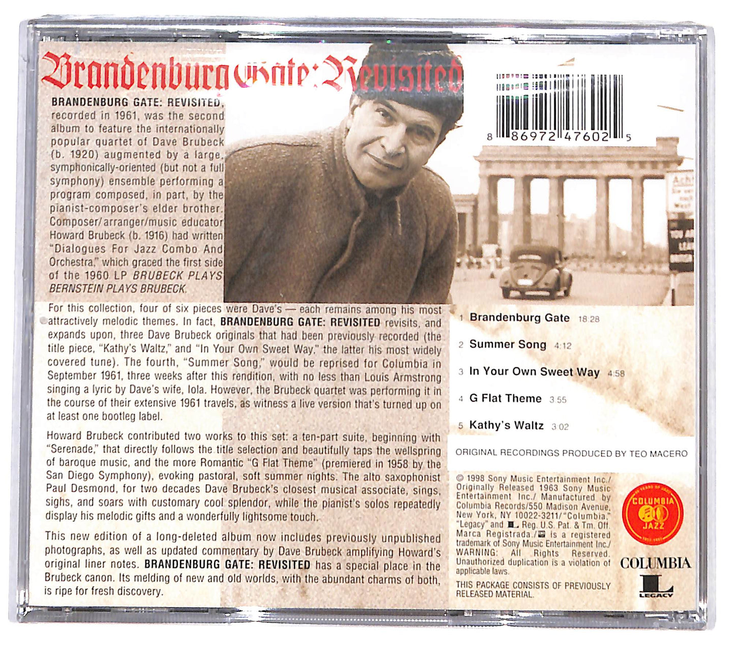 EBOND The Dave Brubeck Quartet - Brandenburg Gate: Revisited CD CD130808