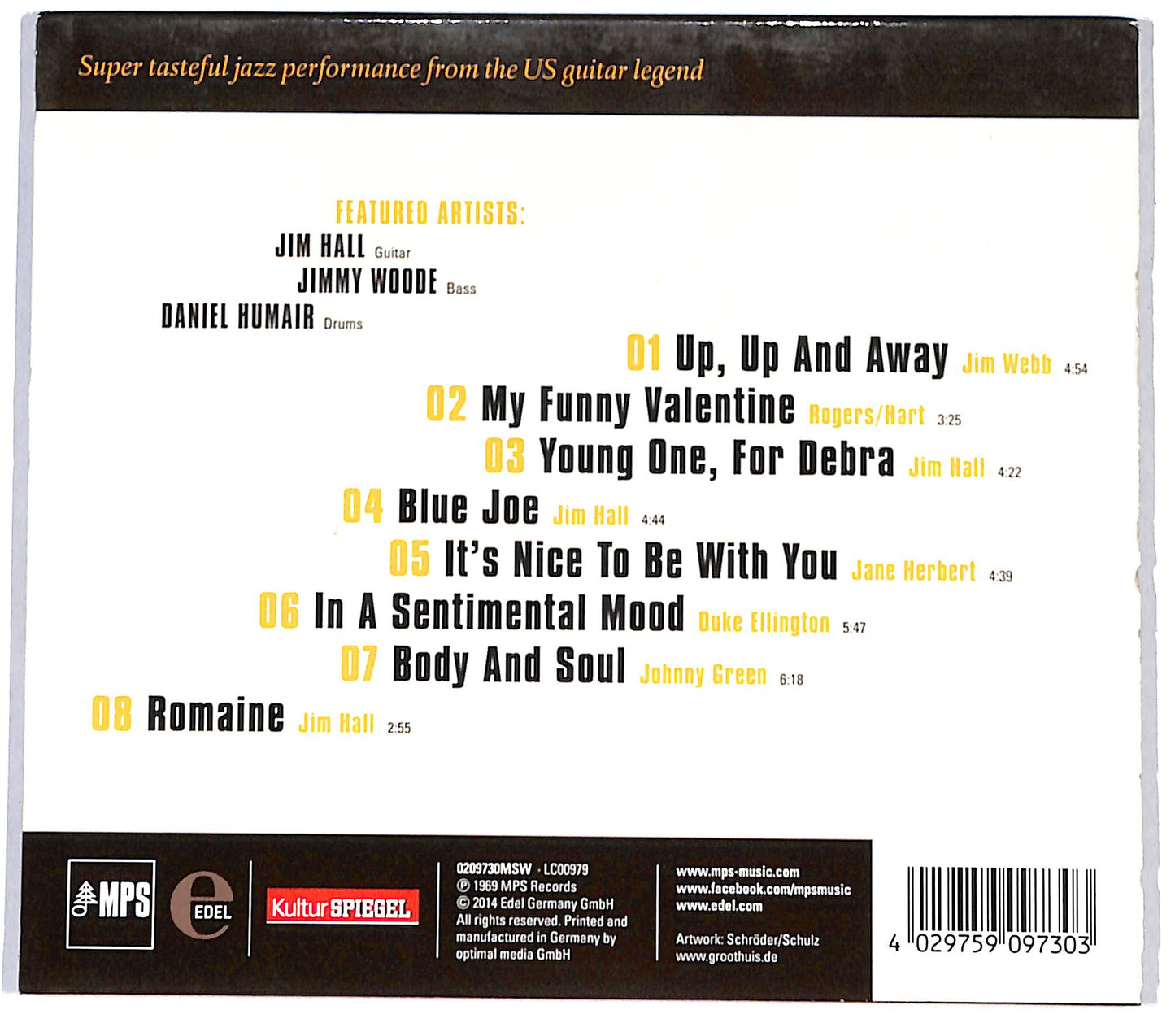 EBOND Jim Hall - It's Nice To Be With You (Jim Hall In Berlin) CD CD130835