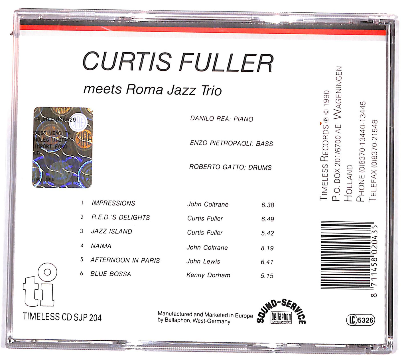EBOND Curtis Fuller - Curtis Fuller Meets Roma Jazz Trio CD CD130841