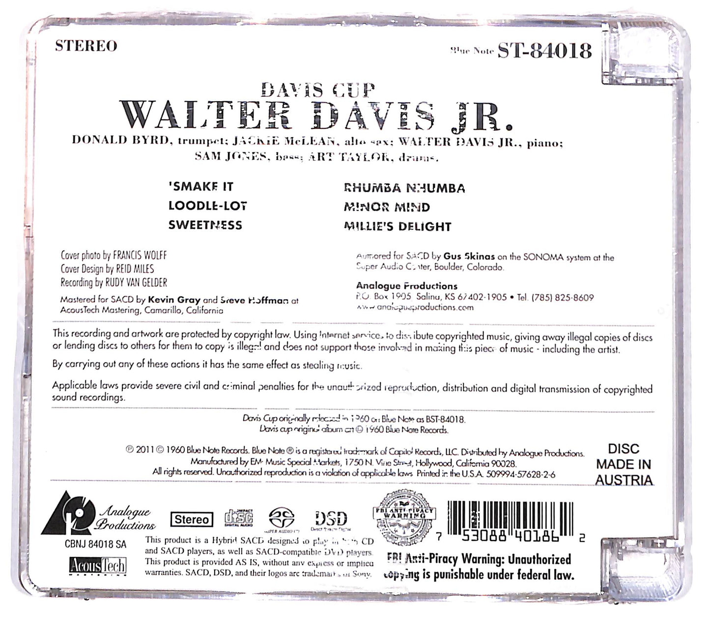 EBOND Walter Davis Jr. - Davis Cup CD CD130842