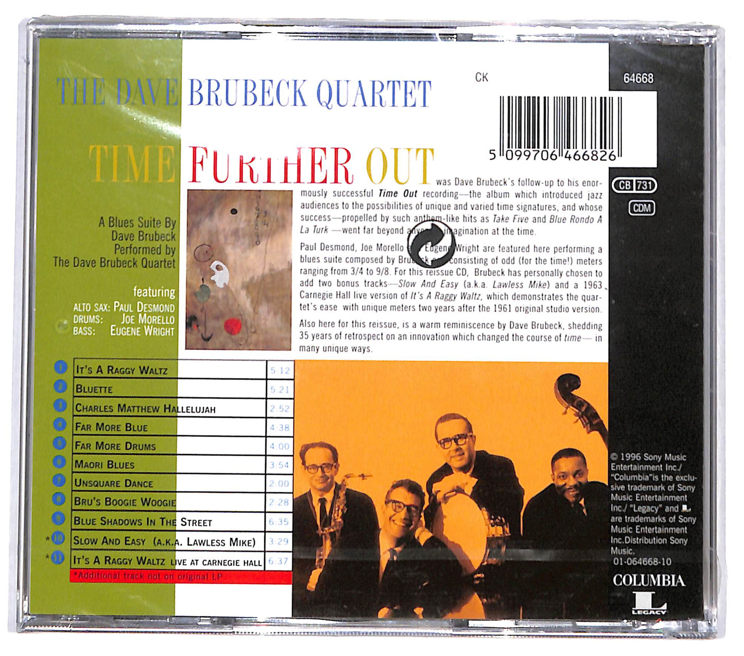 EBOND The Dave Brubeck Quartet - Time Further Out (Miro Reflections) CD CD130951