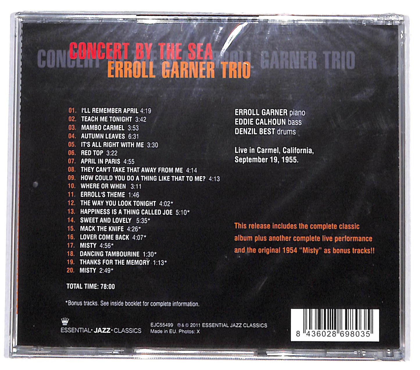 EBOND Erroll Garner Trio - Concert By The Sea CD CD131016