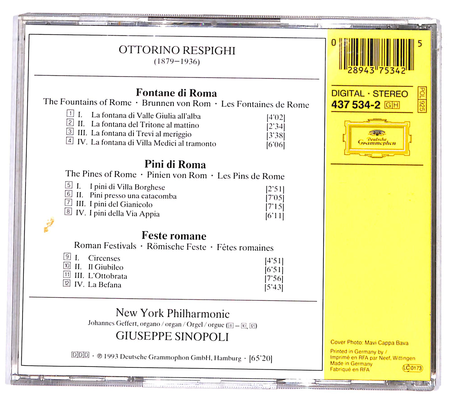 EBOND Ottorino Respighi - Pini Di Roma Fontane Di Roma Feste Romane CD CD131223