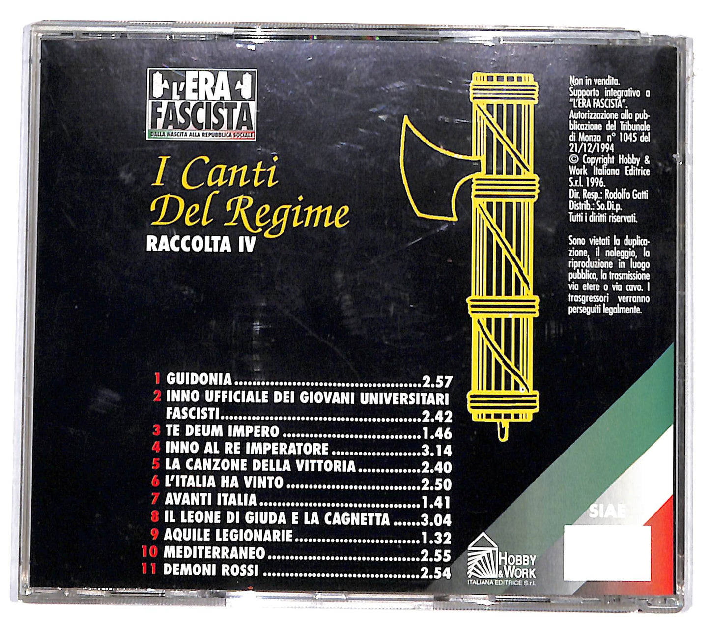 EBOND Various - I Canti Del Regime - Raccolta IV EDITORIALE CD CD131232
