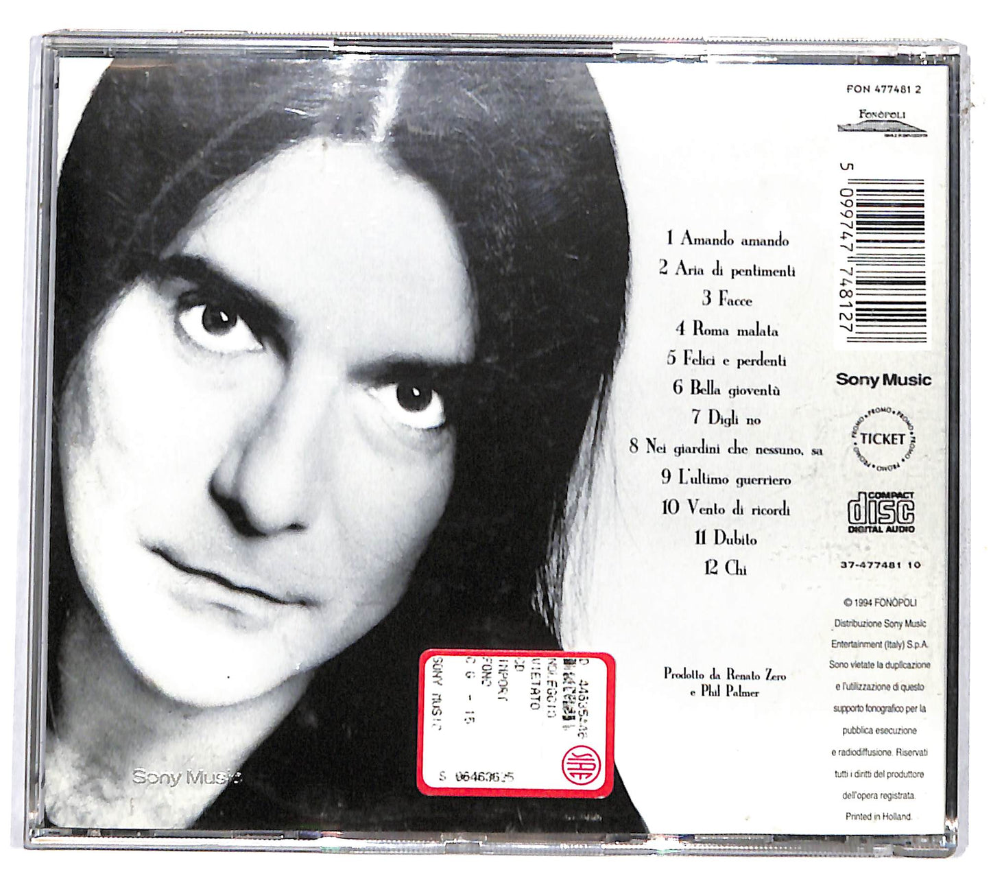 EBOND Renato Zero - L'Imperfetto CD CD131256