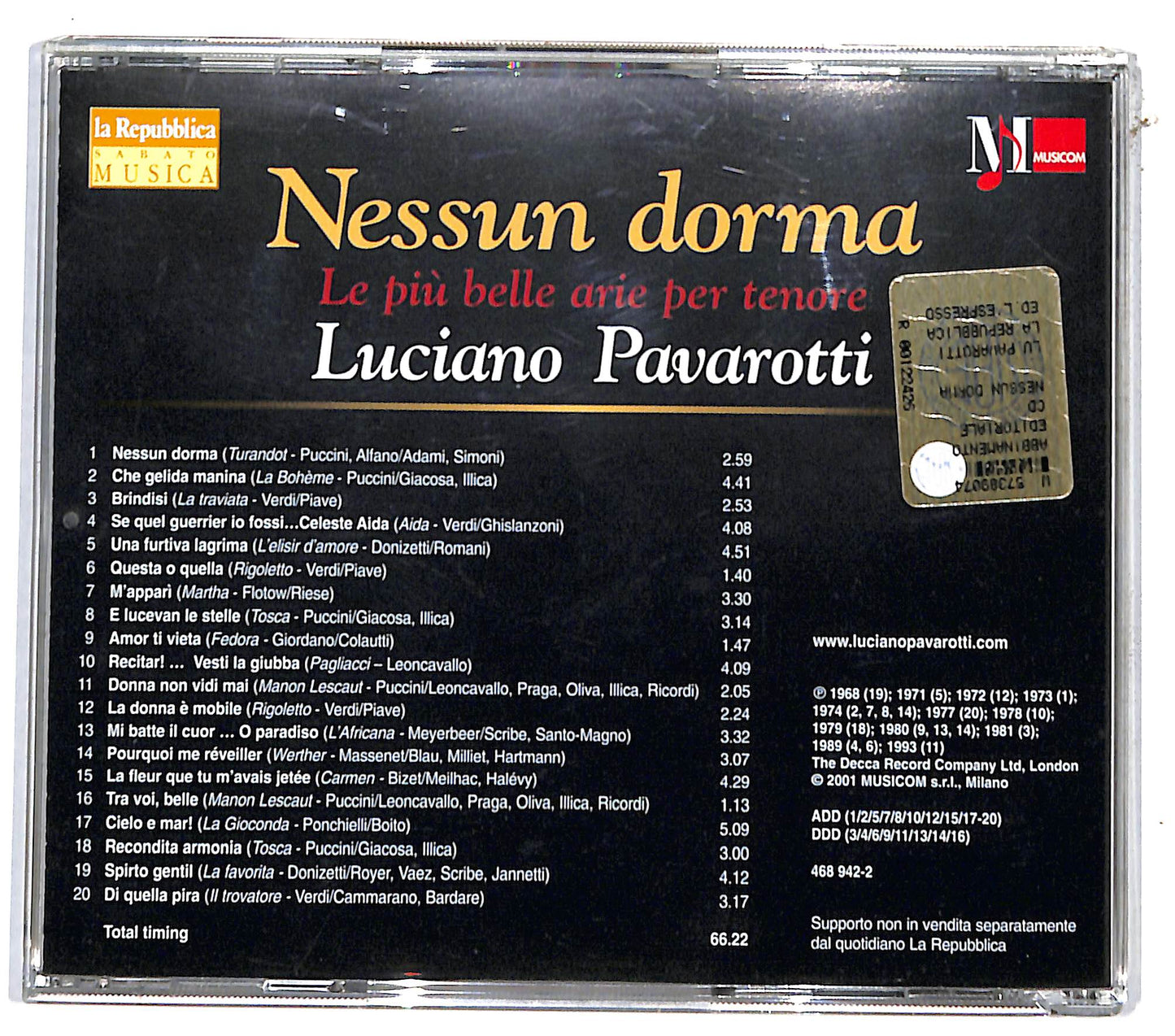 EBOND Luciano Pavarotti - Nessun Dorma EDITORIALE CD CD131332