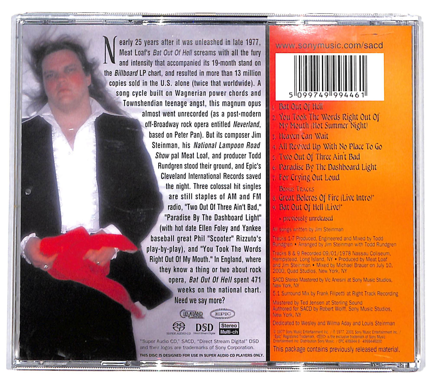 EBOND Meat Loaf - Bat Out Of Hell CD CD131350