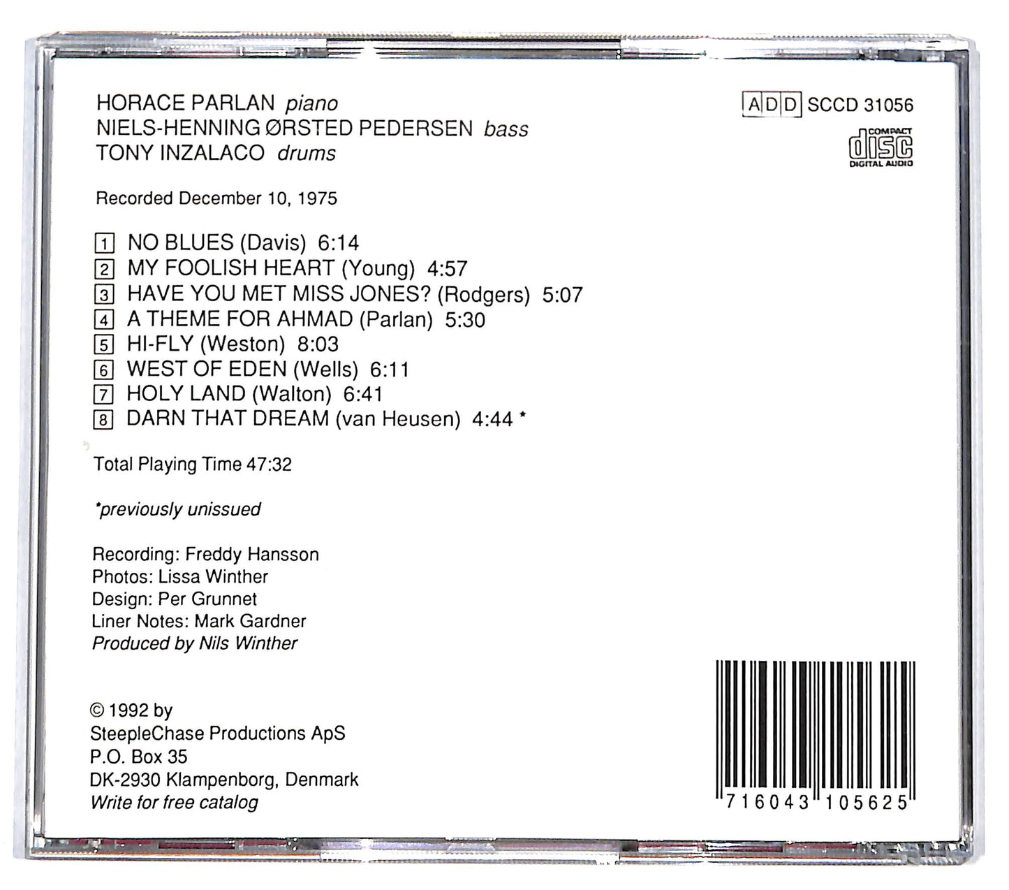 EBOND The Horace Parlan Trio - No Blues CD CD131358