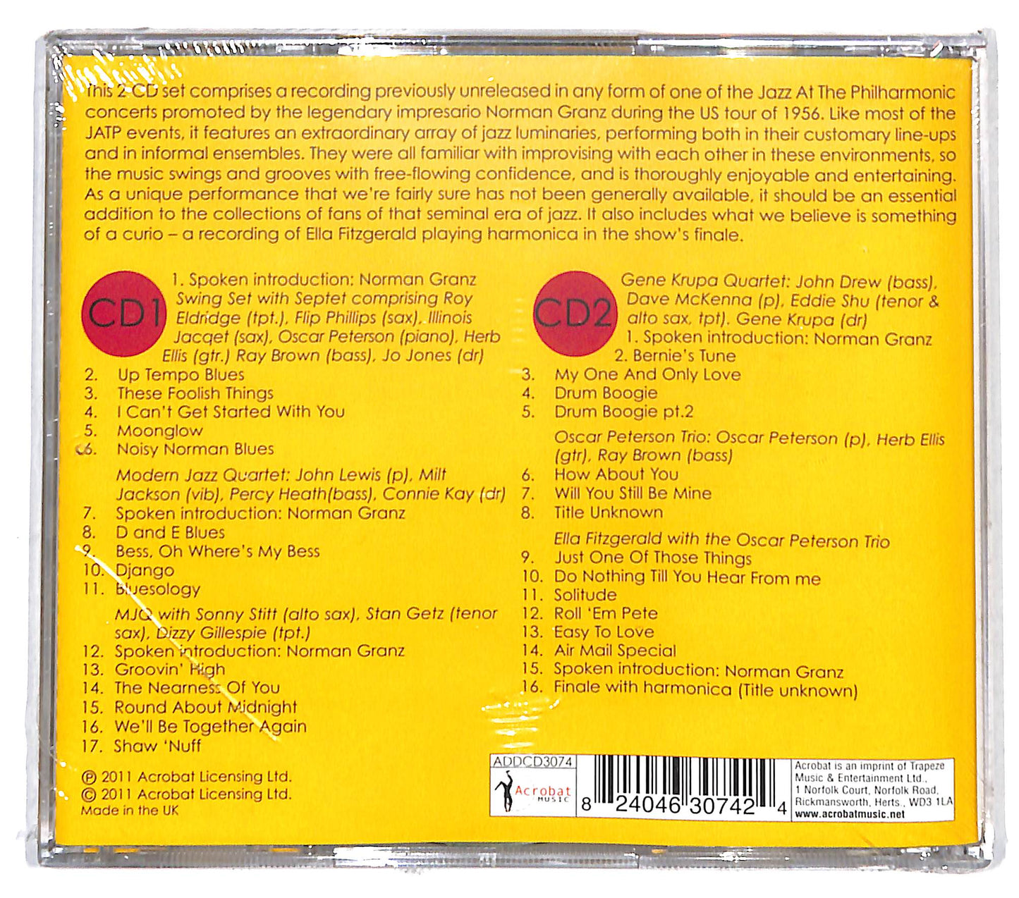 EBOND Jazz At The Philharmonic - Seattle 1956 CD CD131409