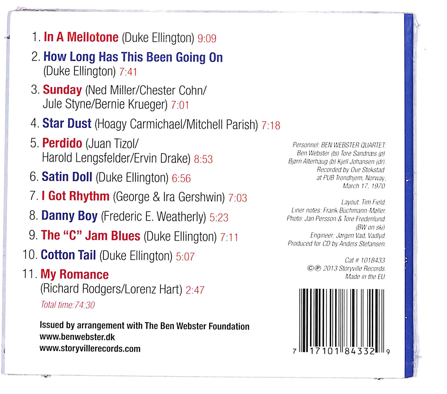 EBOND Ben Webster - In Norway DIGIPACK CD CD131526