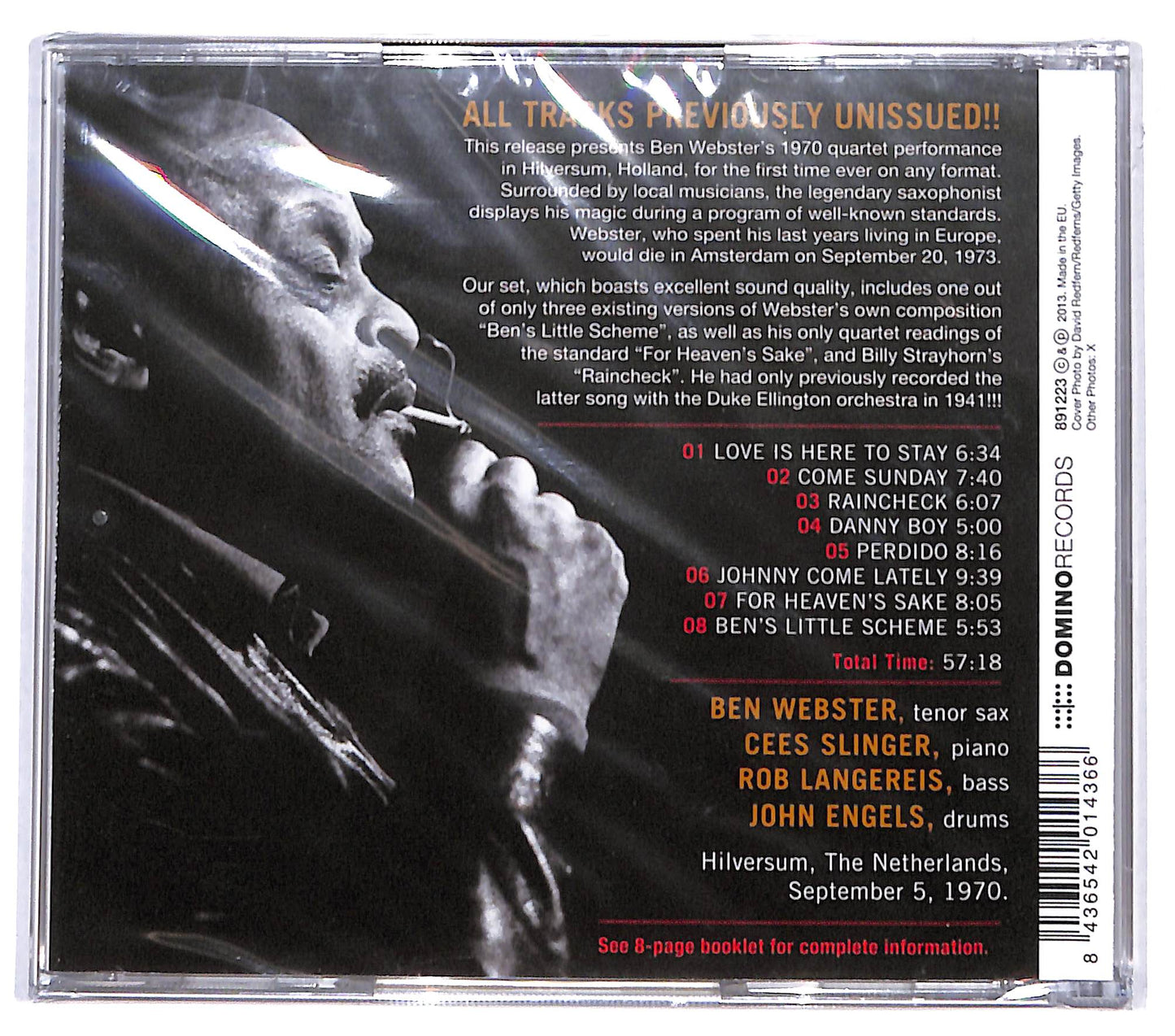 EBOND Ben Webster Quartet - Live In Hilversum 1970 CD CD131528