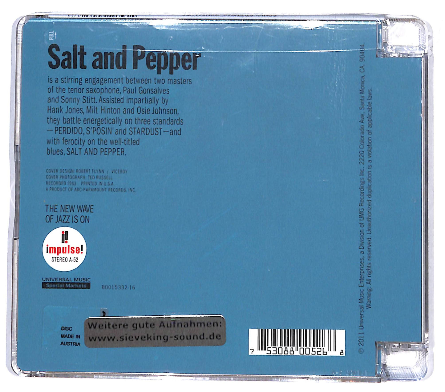 EBOND Sonny Stitt And Paul Gonsalves - Salt And Pepper SJB CD CD131560