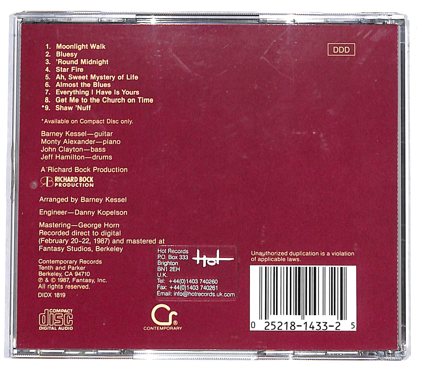 EBOND Barney Kessel - Spontaneous Combustion CD CD131601