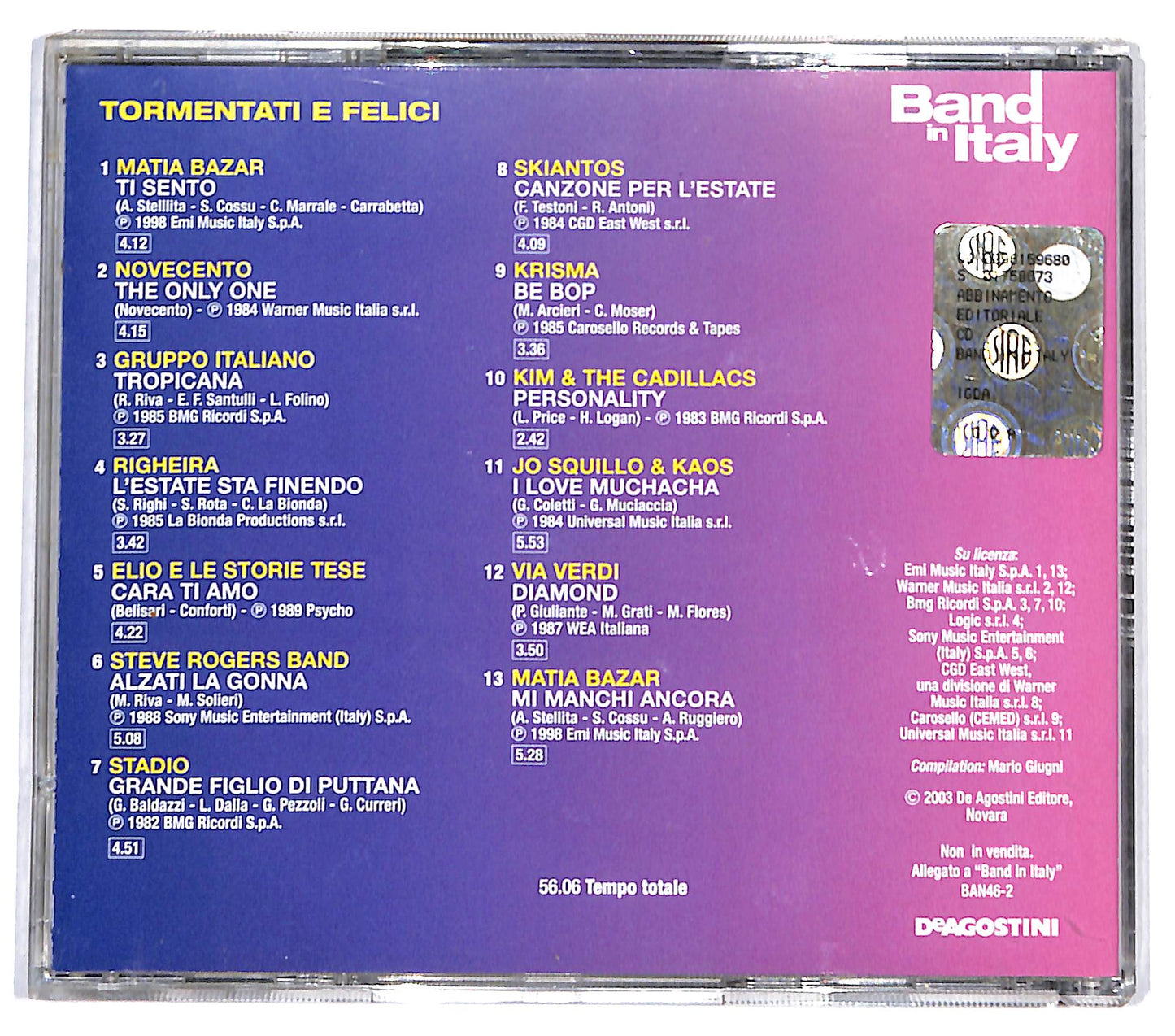 EBOND Various - Tormentati E Felici CD CD131644