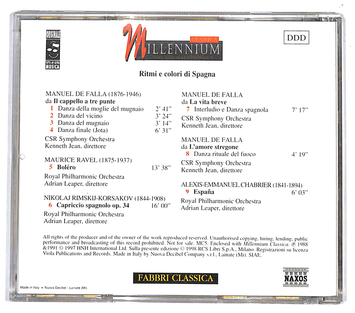 EBOND Ravel - Ritmi E Colori Di Spagna CD CD131660