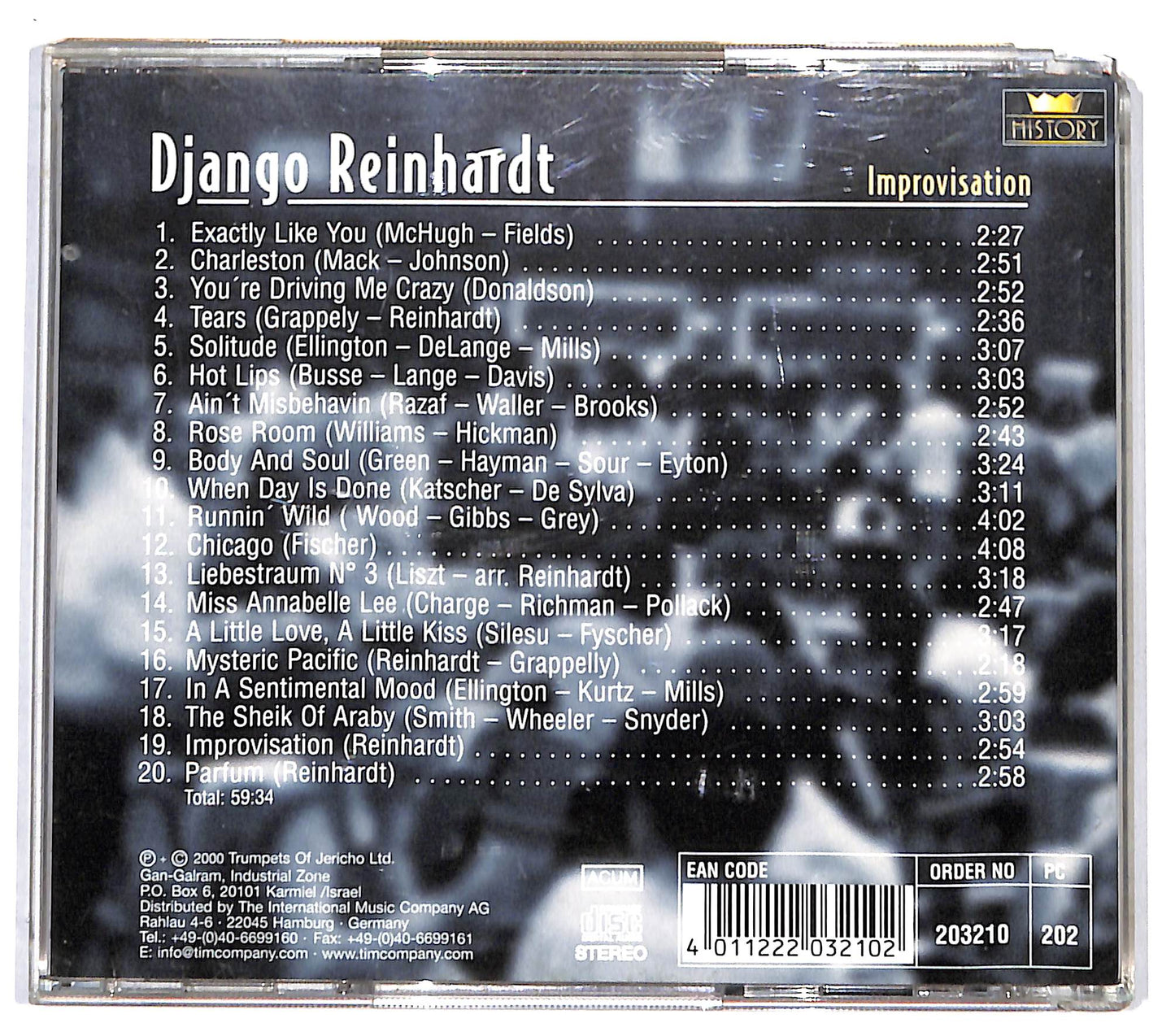 EBOND Django Reinhardt - Improvisation CD CD131710