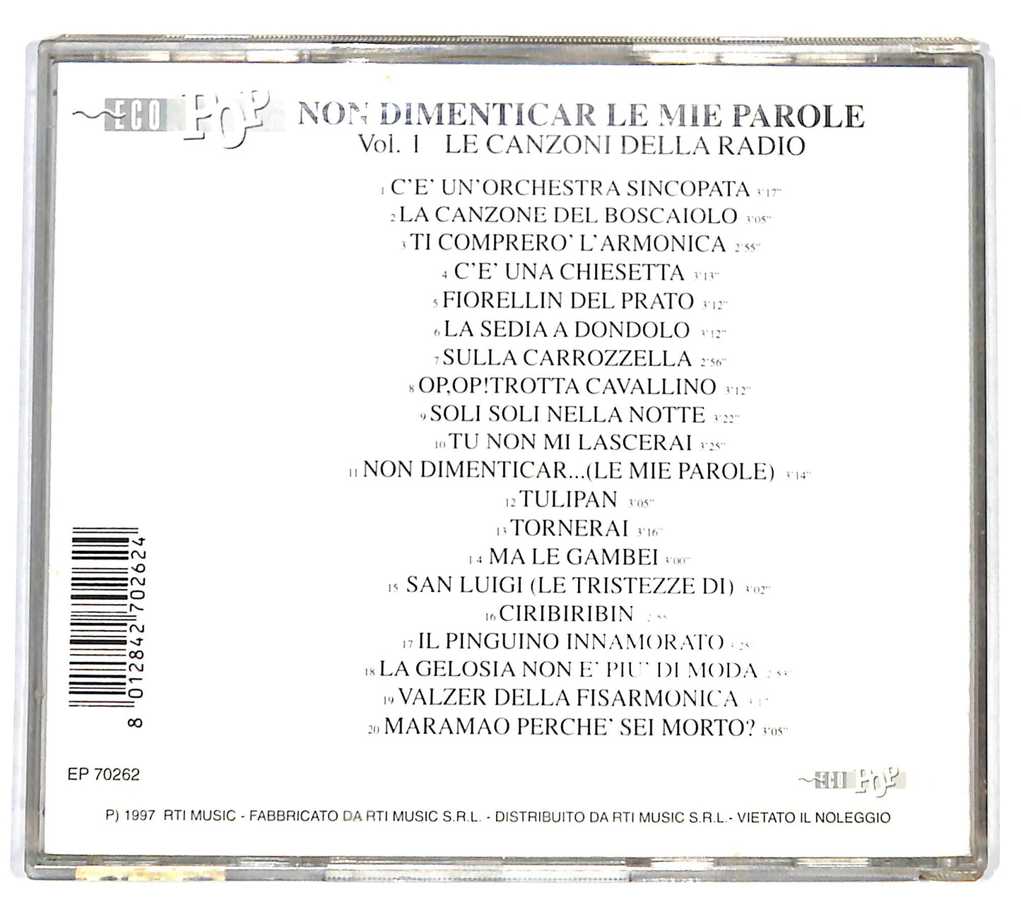 EBOND Various - Non Dimenticar Le Mie Parole Vol.1 CD CD131728