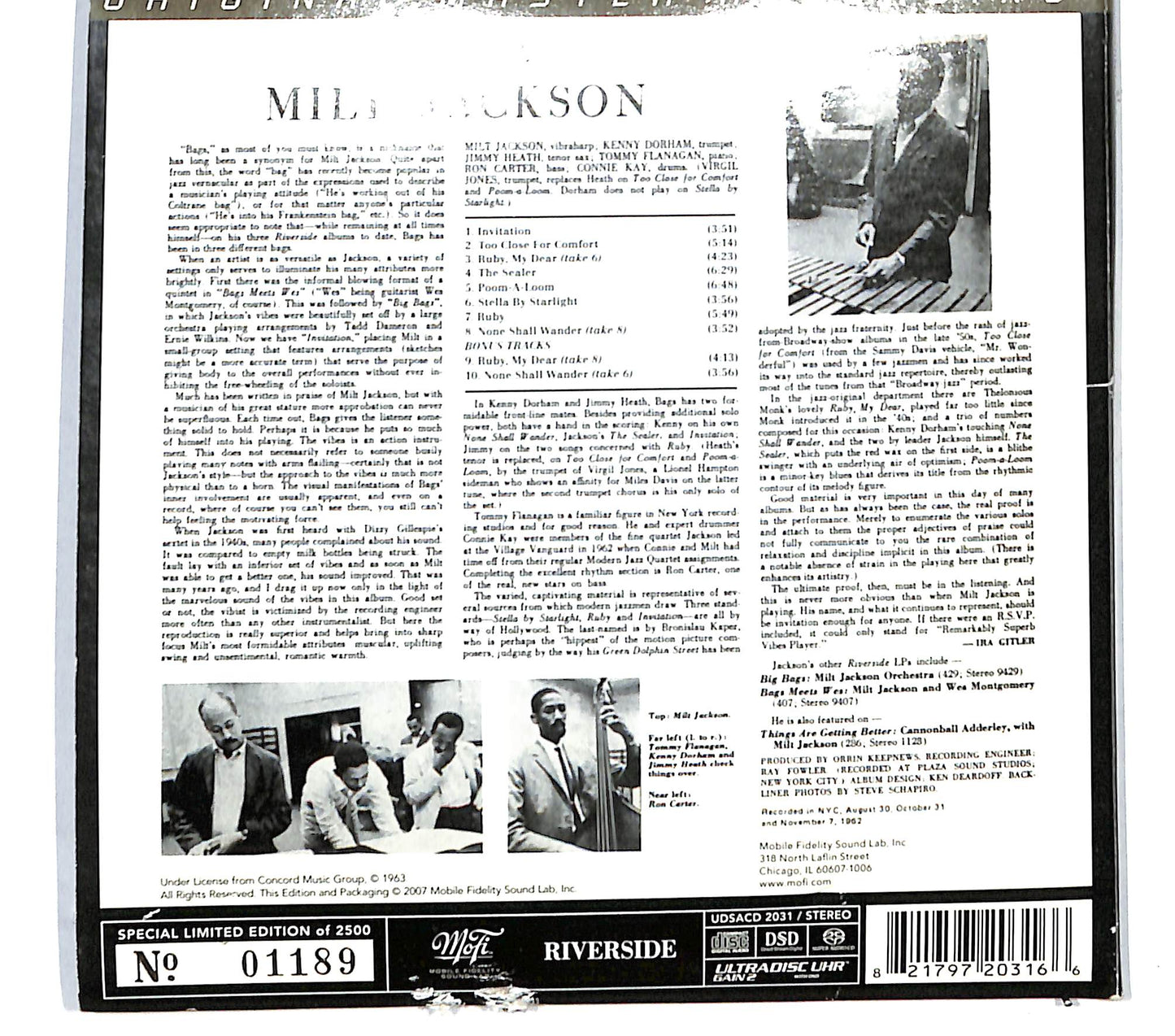 EBOND Milt Jackson Sextet - Invitation CD CD131745