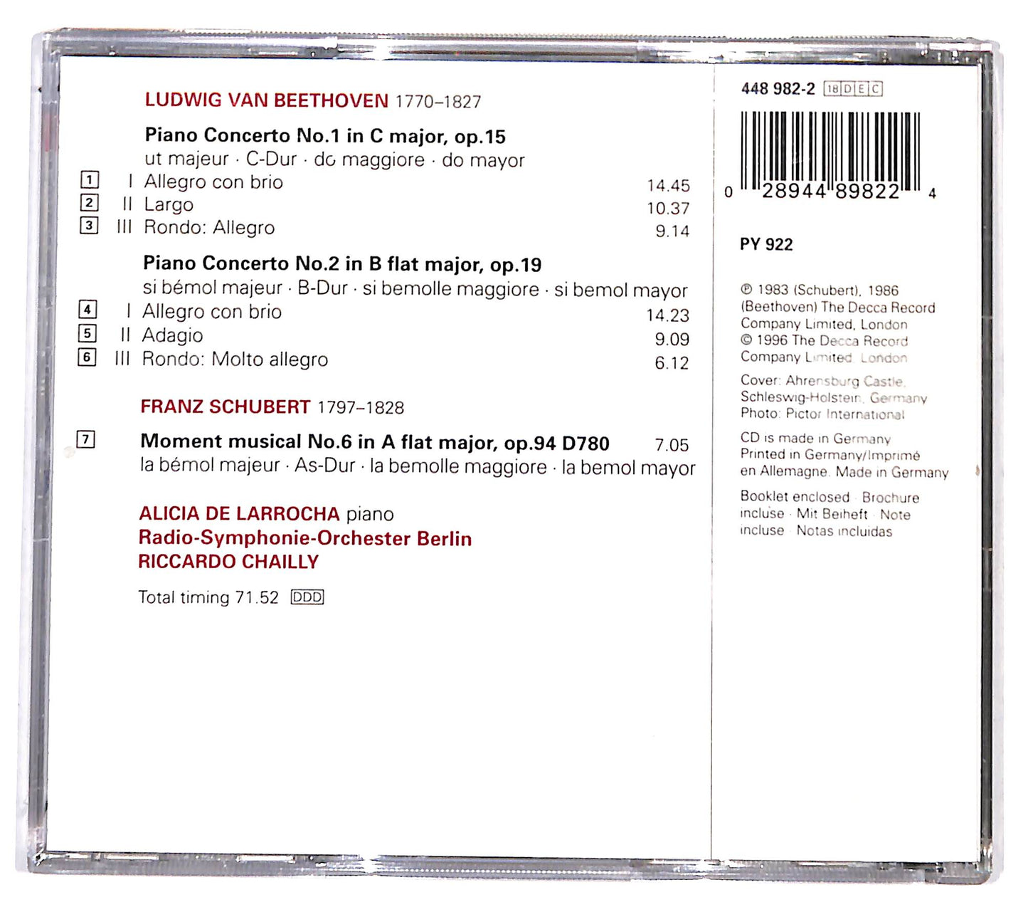 EBOND Beethoven - Piano Concertos Nos. 1 & 2 CD CD131772
